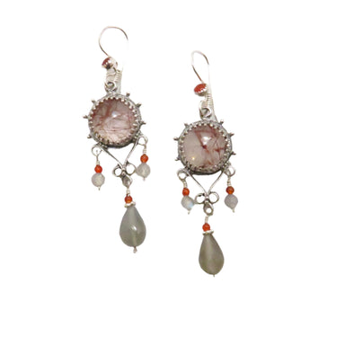 gemstone drop earrings