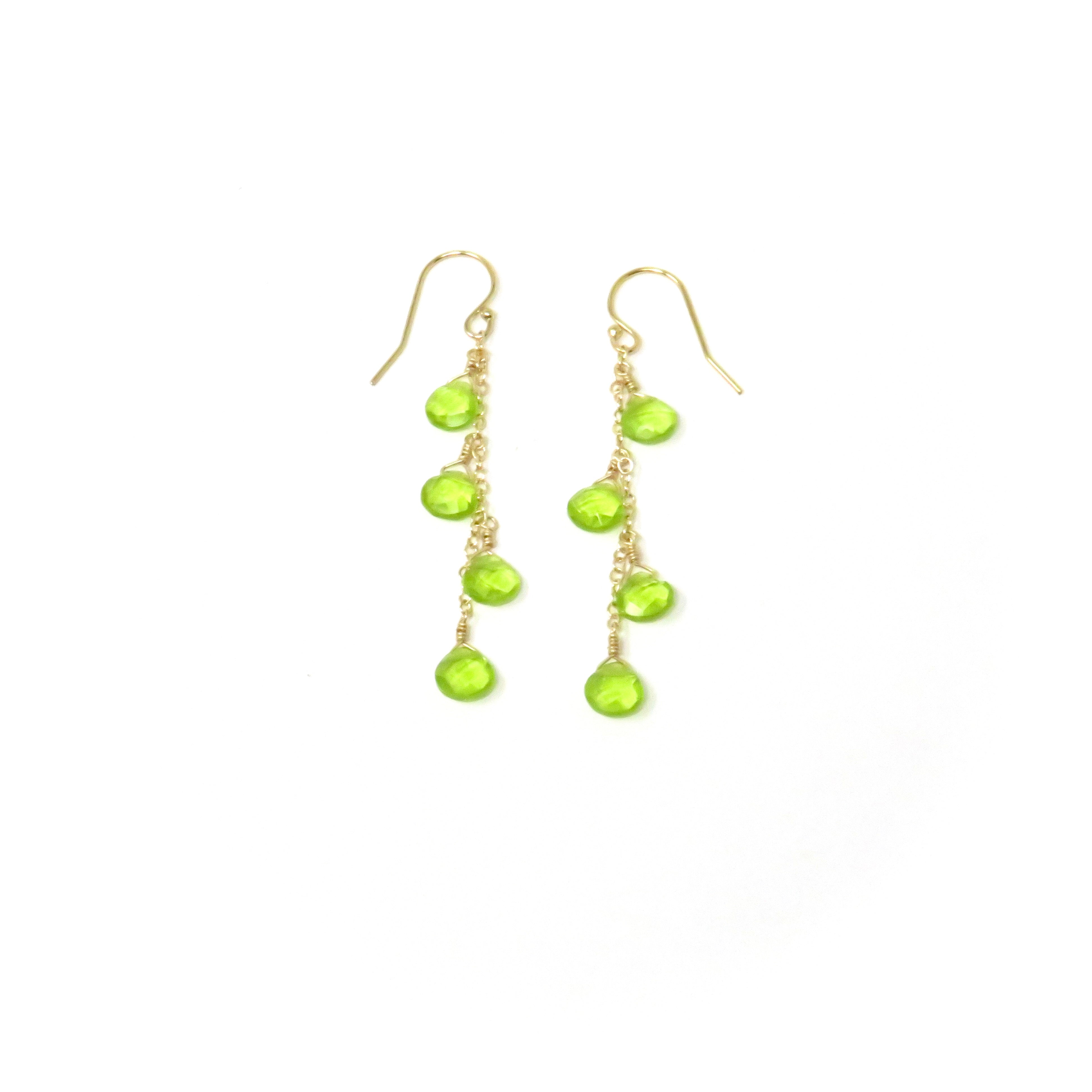 Peridot Waterfall Earrings