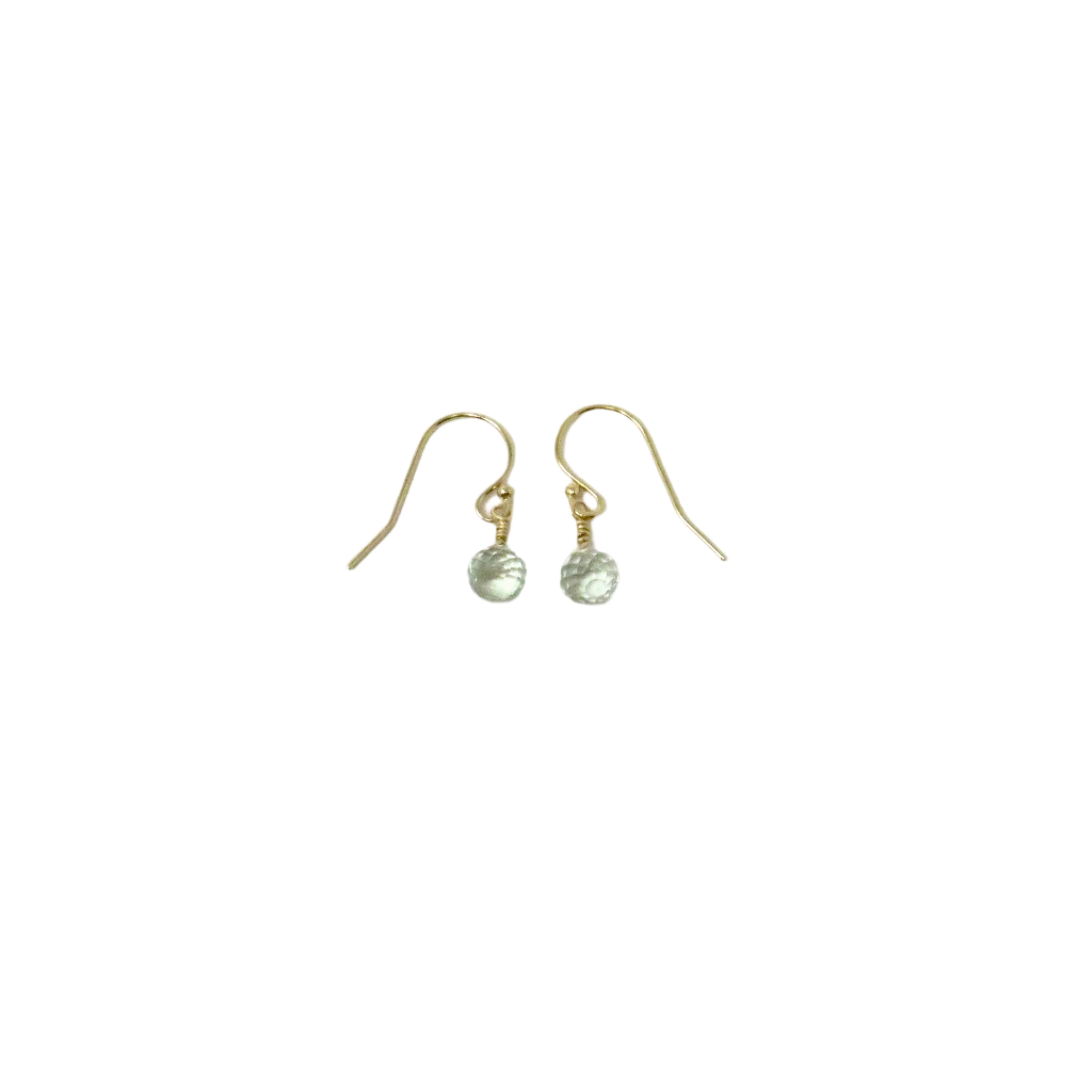 Green Amethyst Tiny Drop Earrings