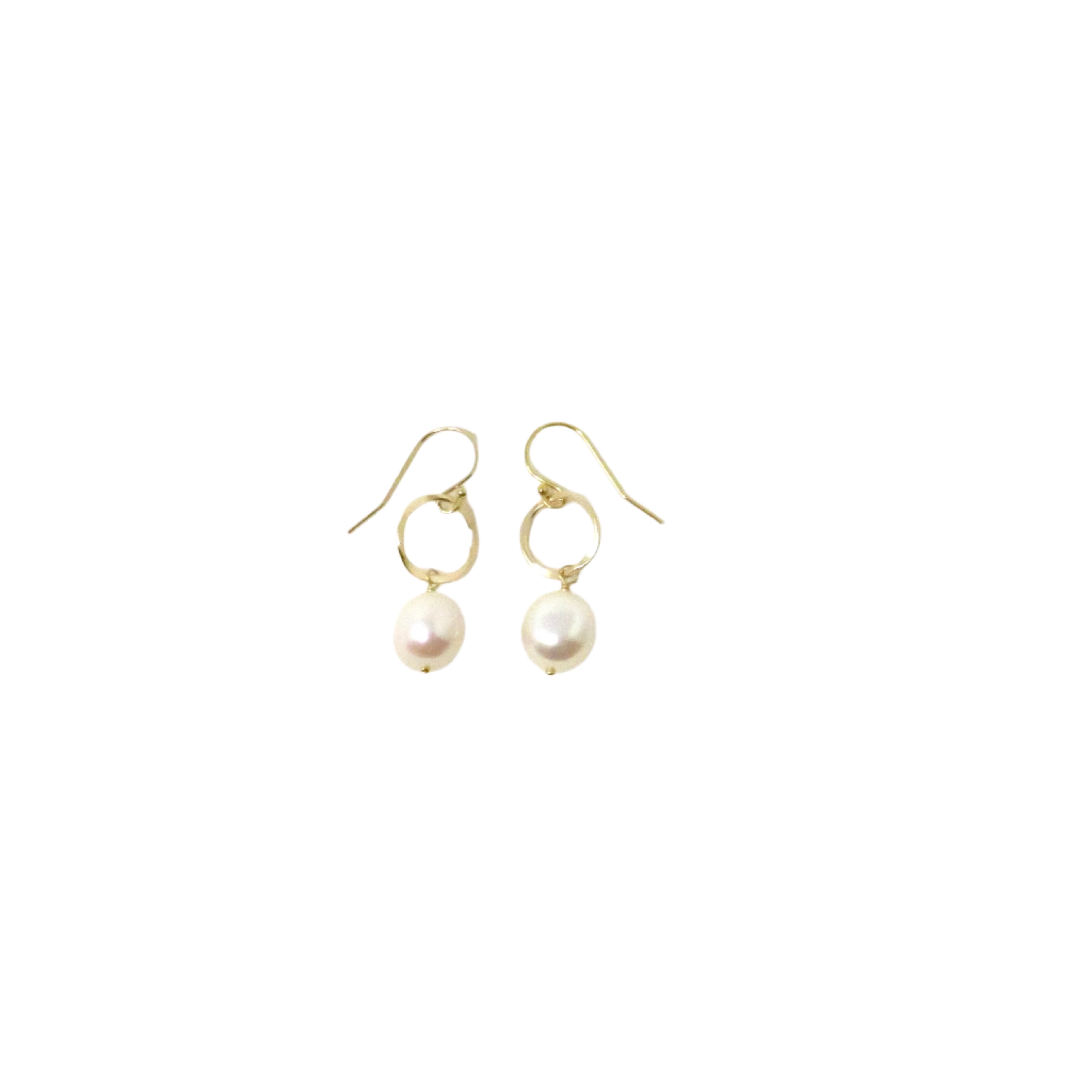 Baroque Freshwater Pearl Hoop Earrings