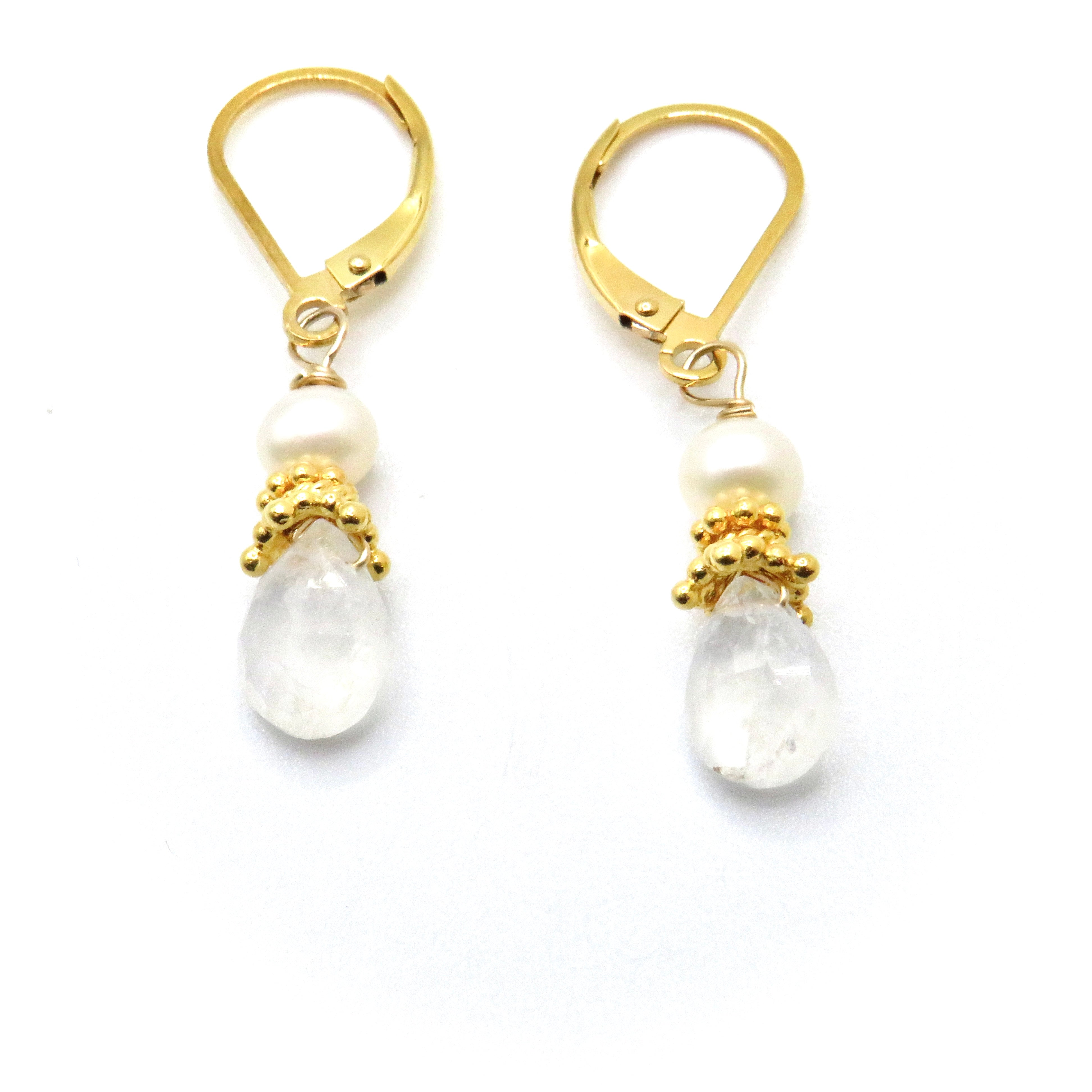 Moonstone and Pearl Earrings