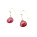 pink stone drop earrings