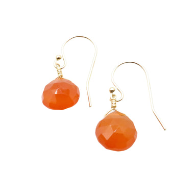 orange gemstone drop earrings