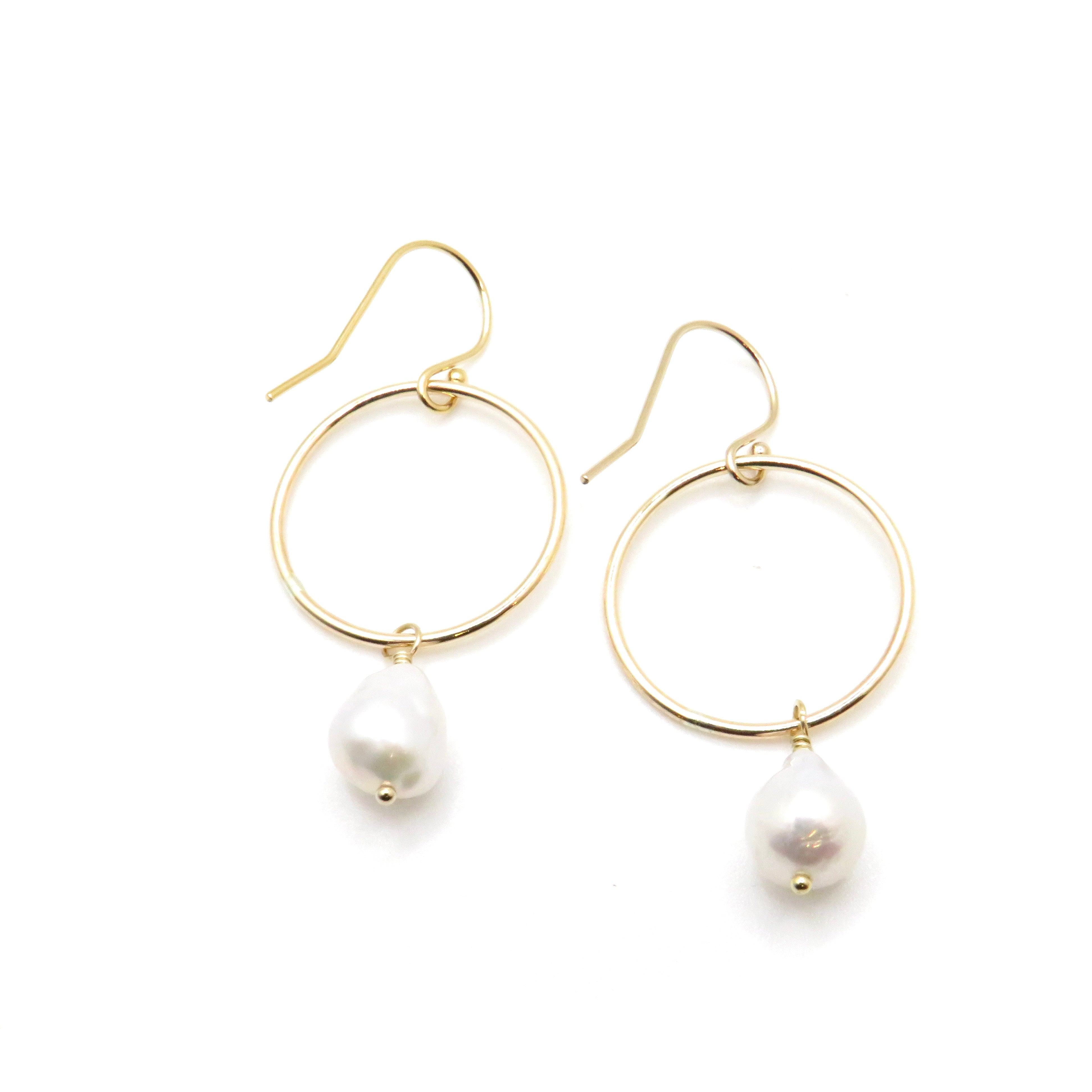 pearl drop hoop earrings