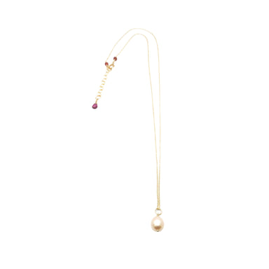 pink pearl drop necklace