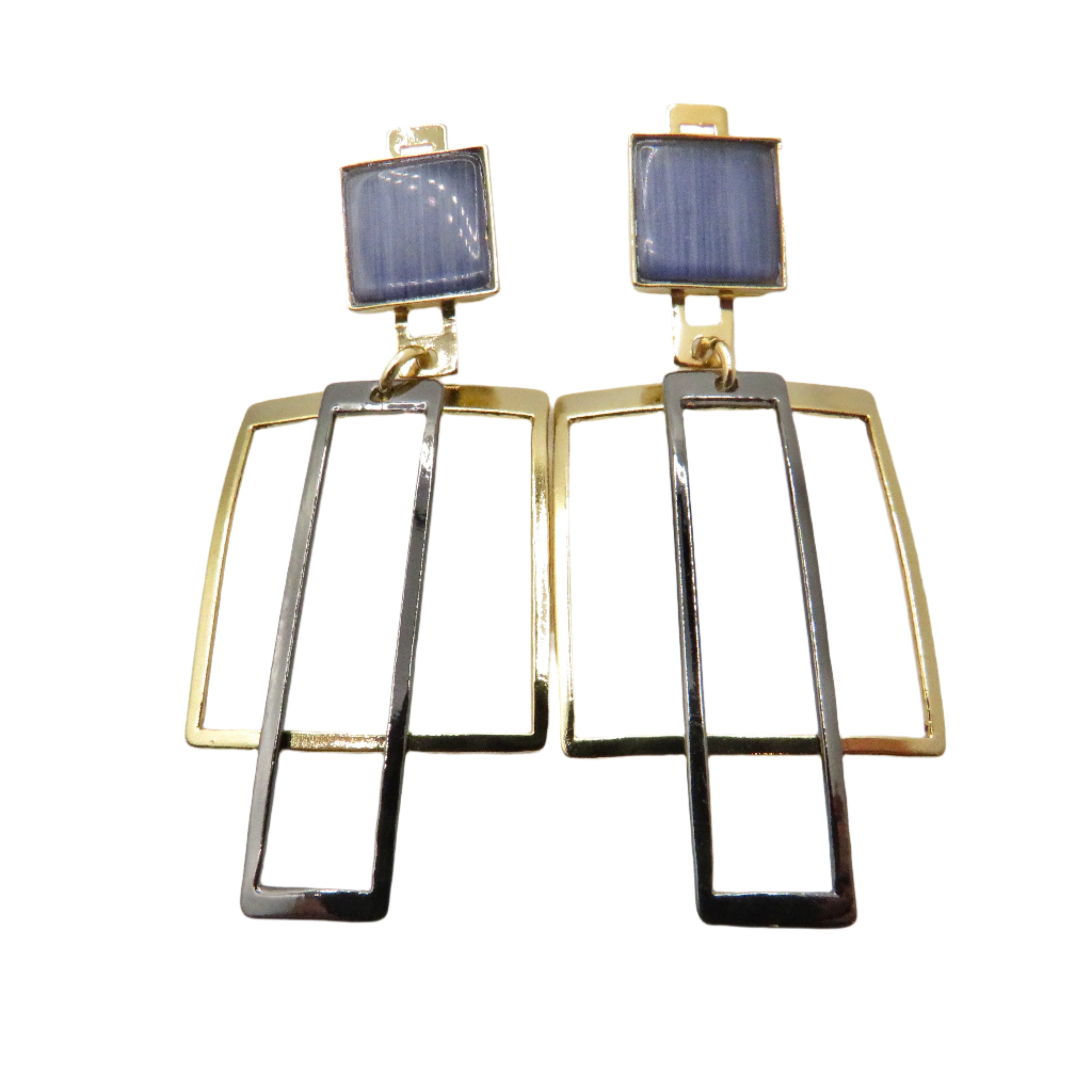 Large Geometric Wire Hook Earrings