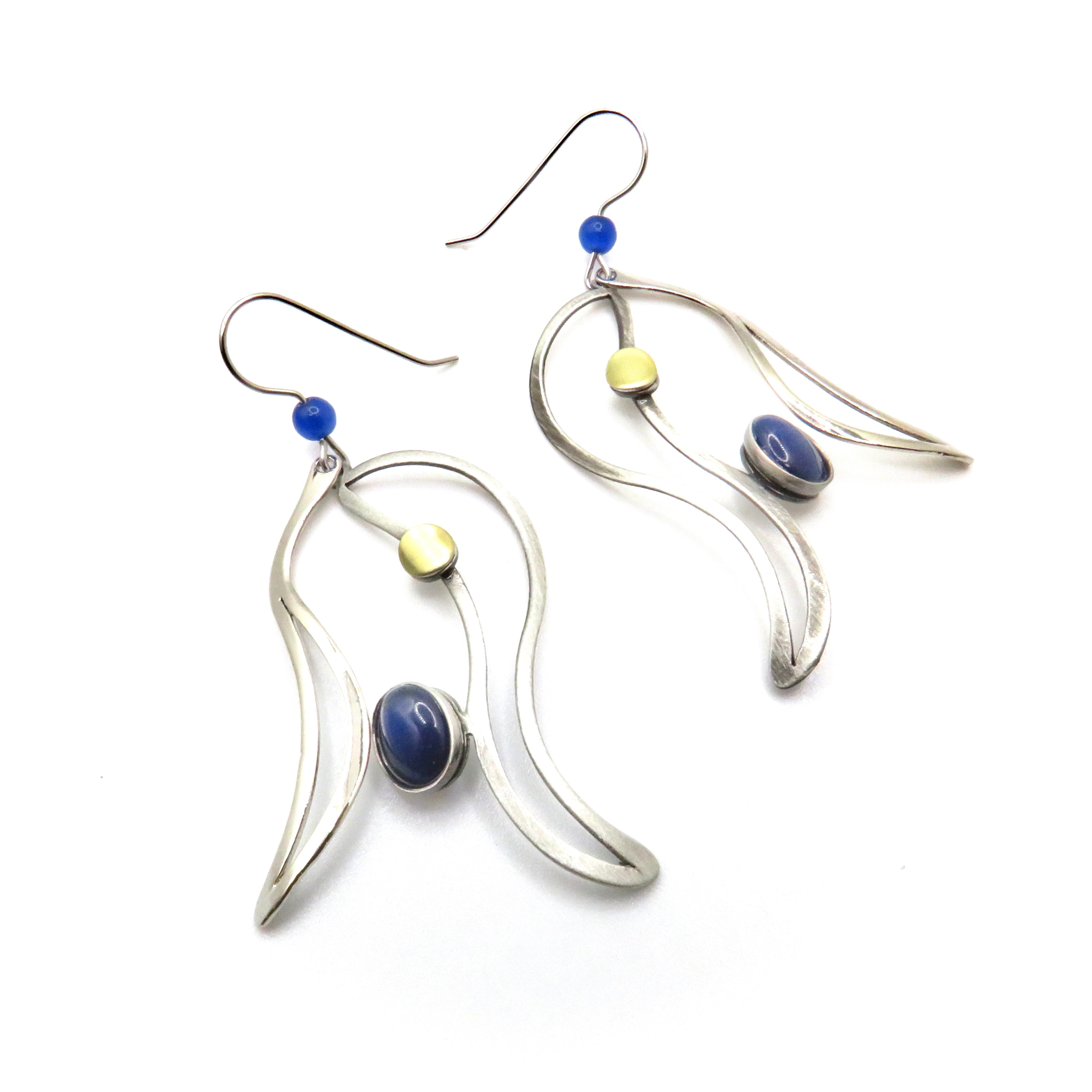 Large Geometric Wire Hook Earrings