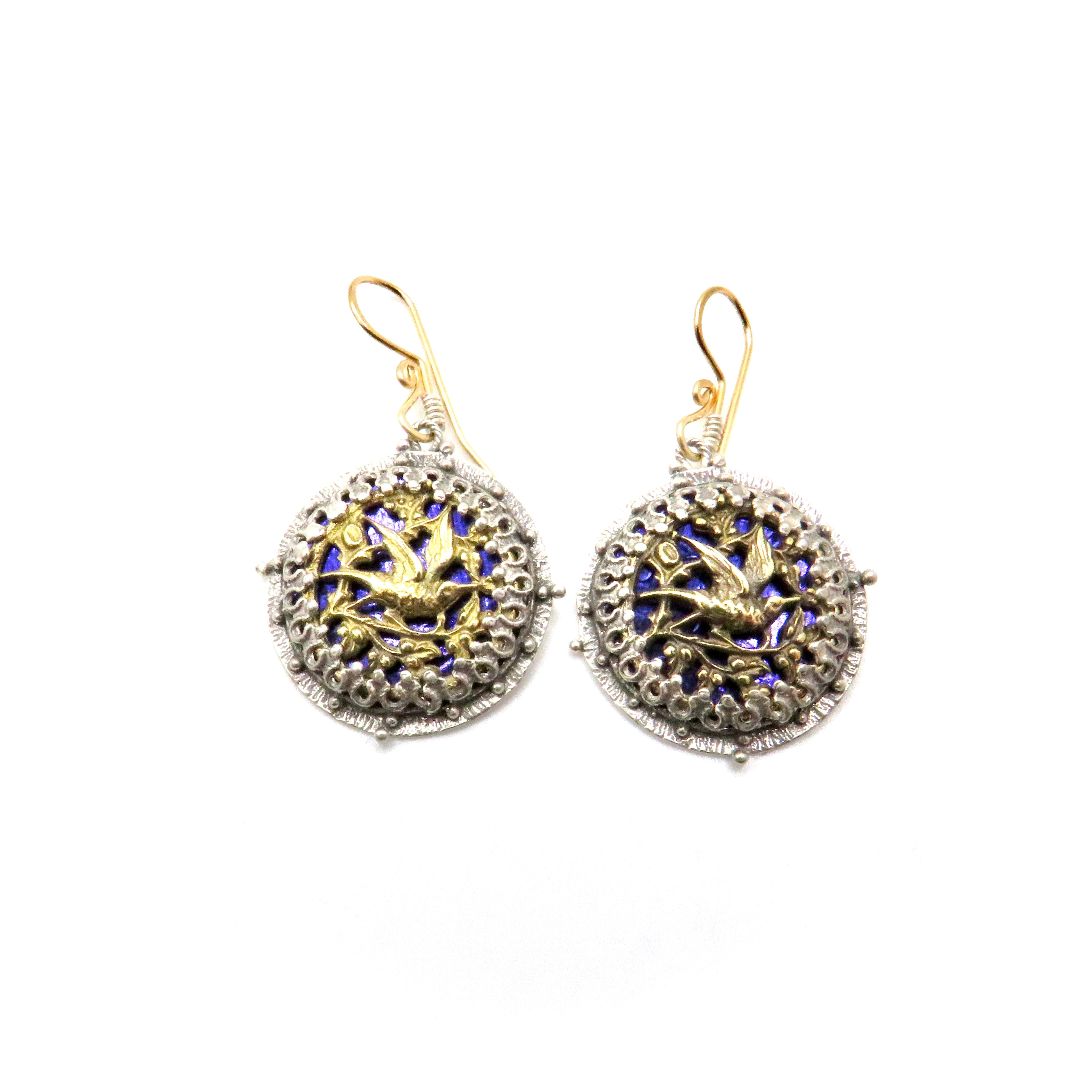 Bronze Gold Plated Round Earrings