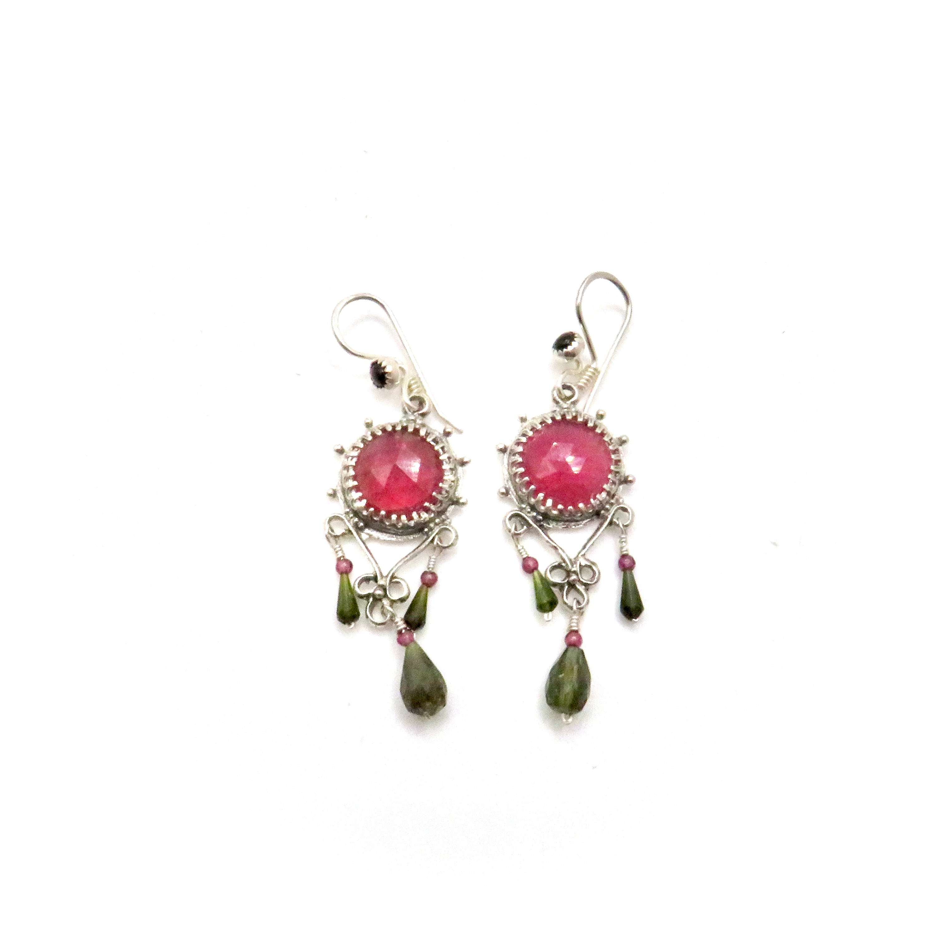 Ruby and Tourmaline Earrings