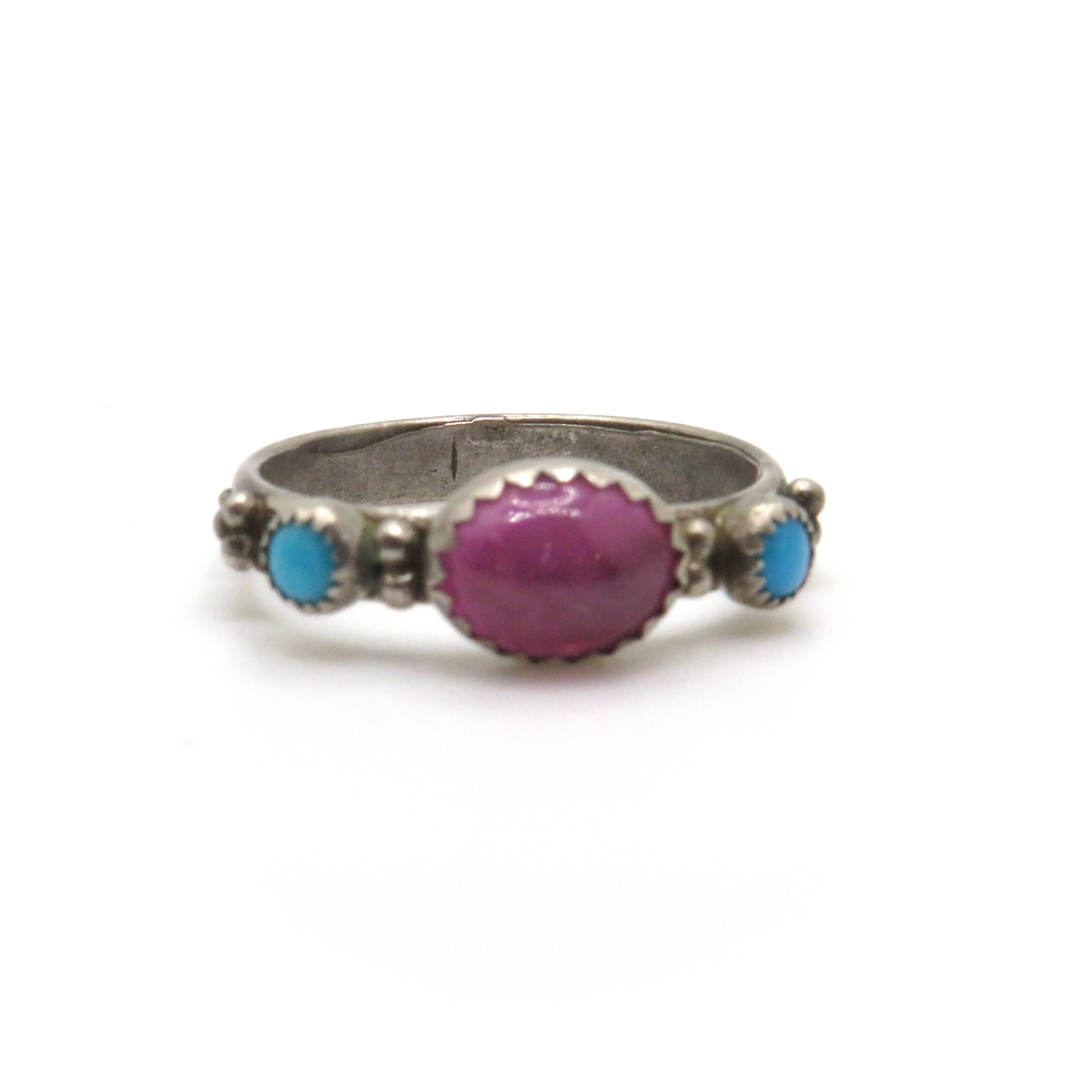 Sterling Silver Pink Sapphire and Turquoise