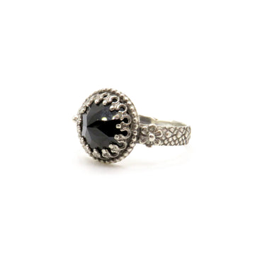 black gemstone ring