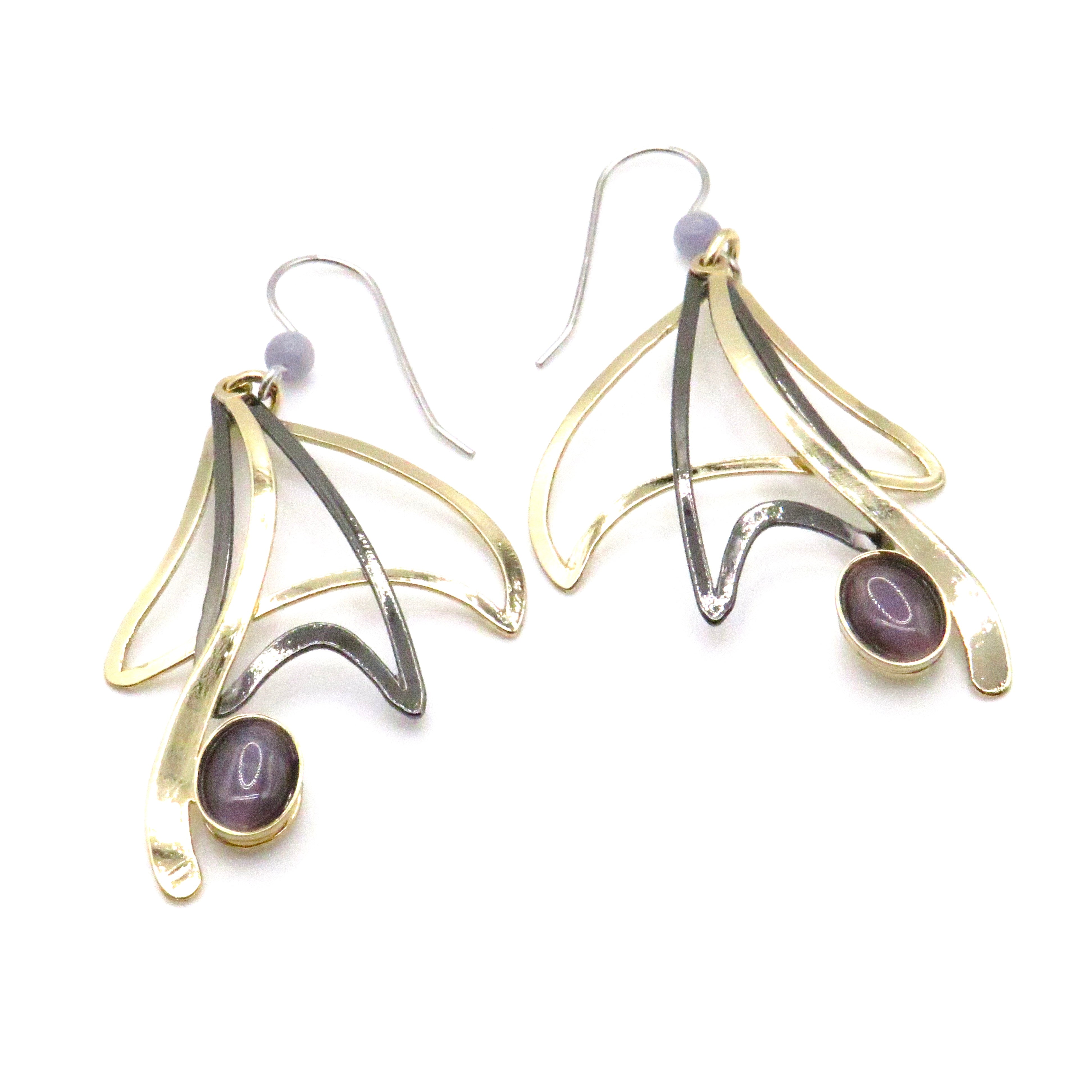 Large Geometric Wire Hook Earrings