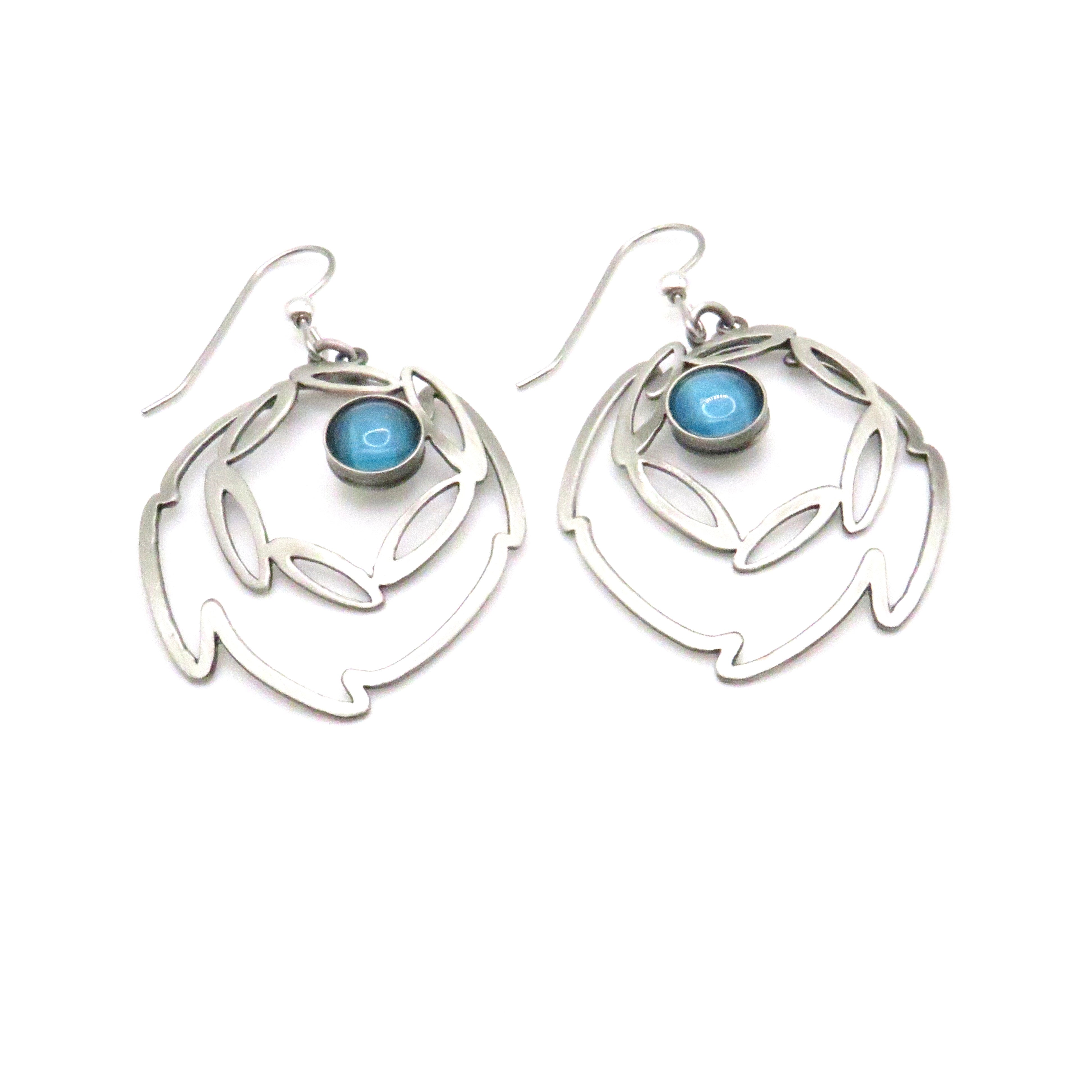 Large Geometric Wire Hook Earrings