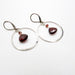 red gemstone hoop earrings