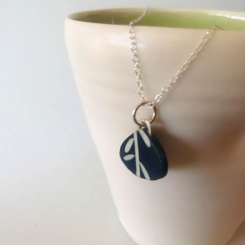 Raindrop Botanical Cyanotype Necklace
