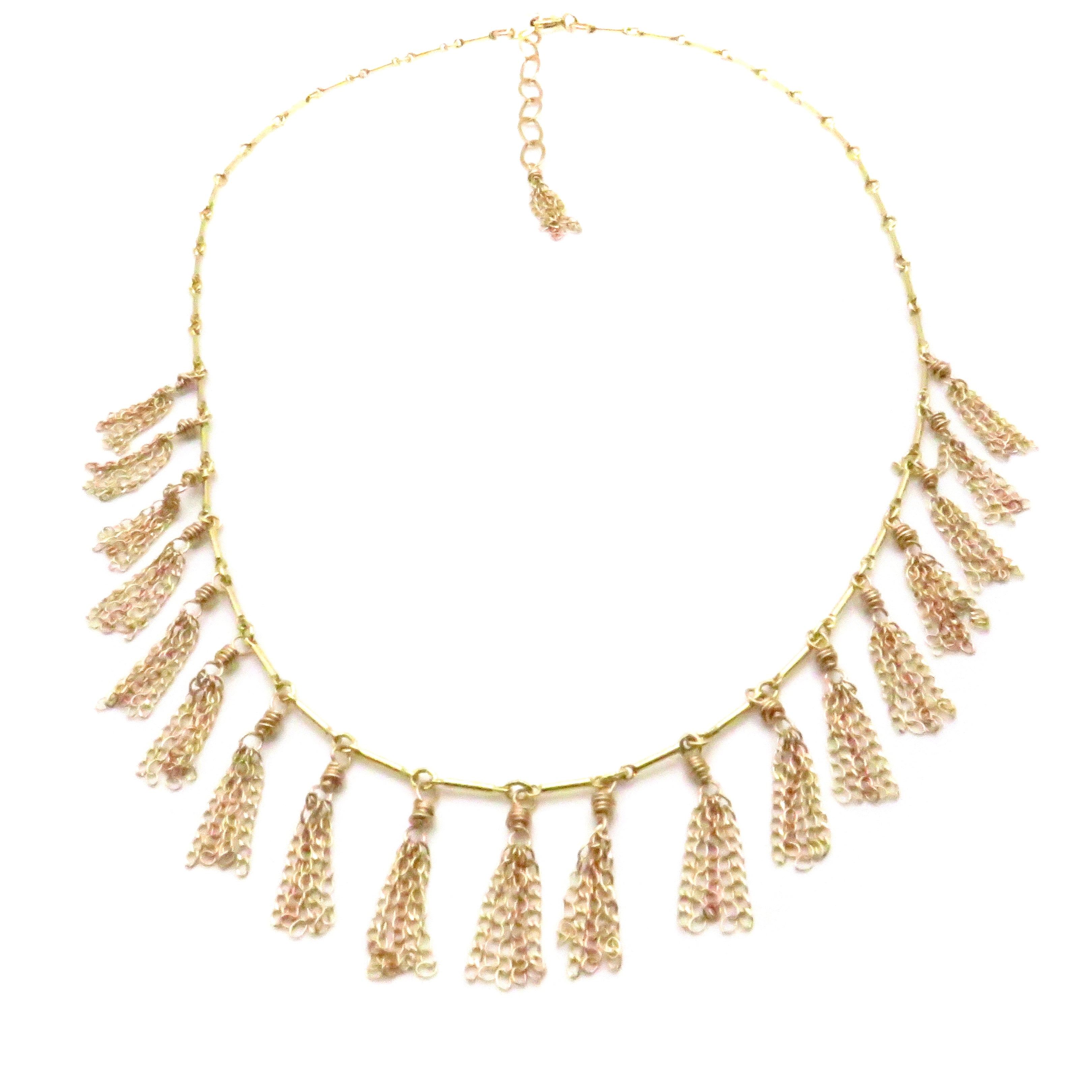 gold filled tassel necklace