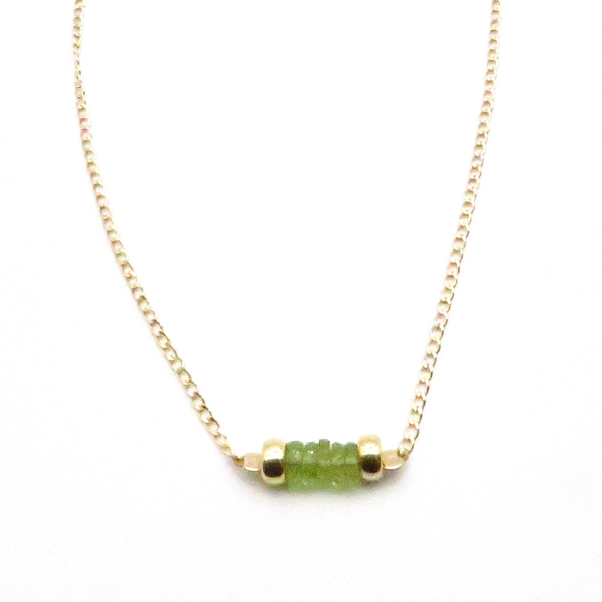 green gemstone gold necklace