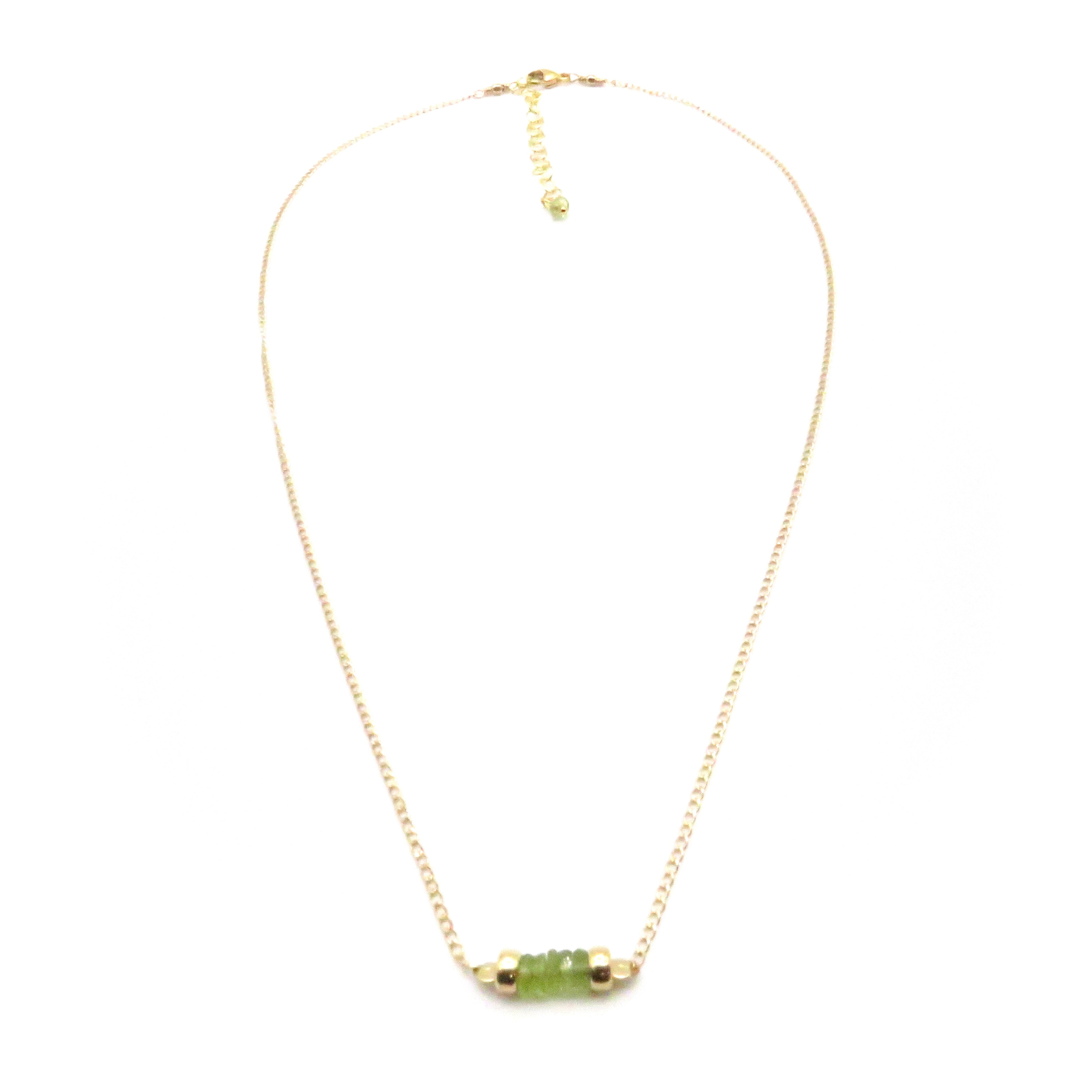 green gemstone gold necklace