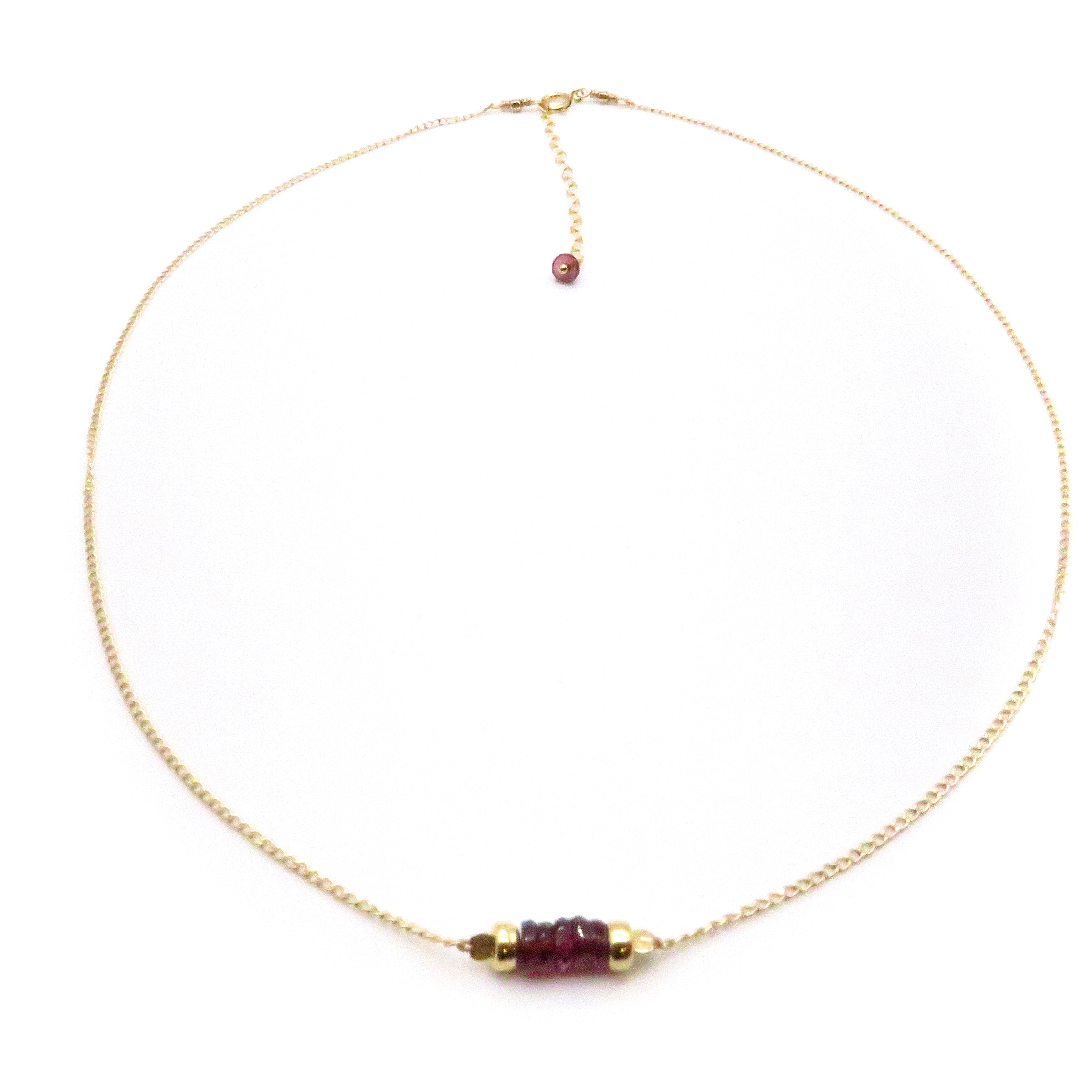 purple gemstone gold necklace