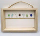 Seaglass painted birds in a wood frame