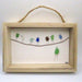 Seaglass painted birds in a wood frame