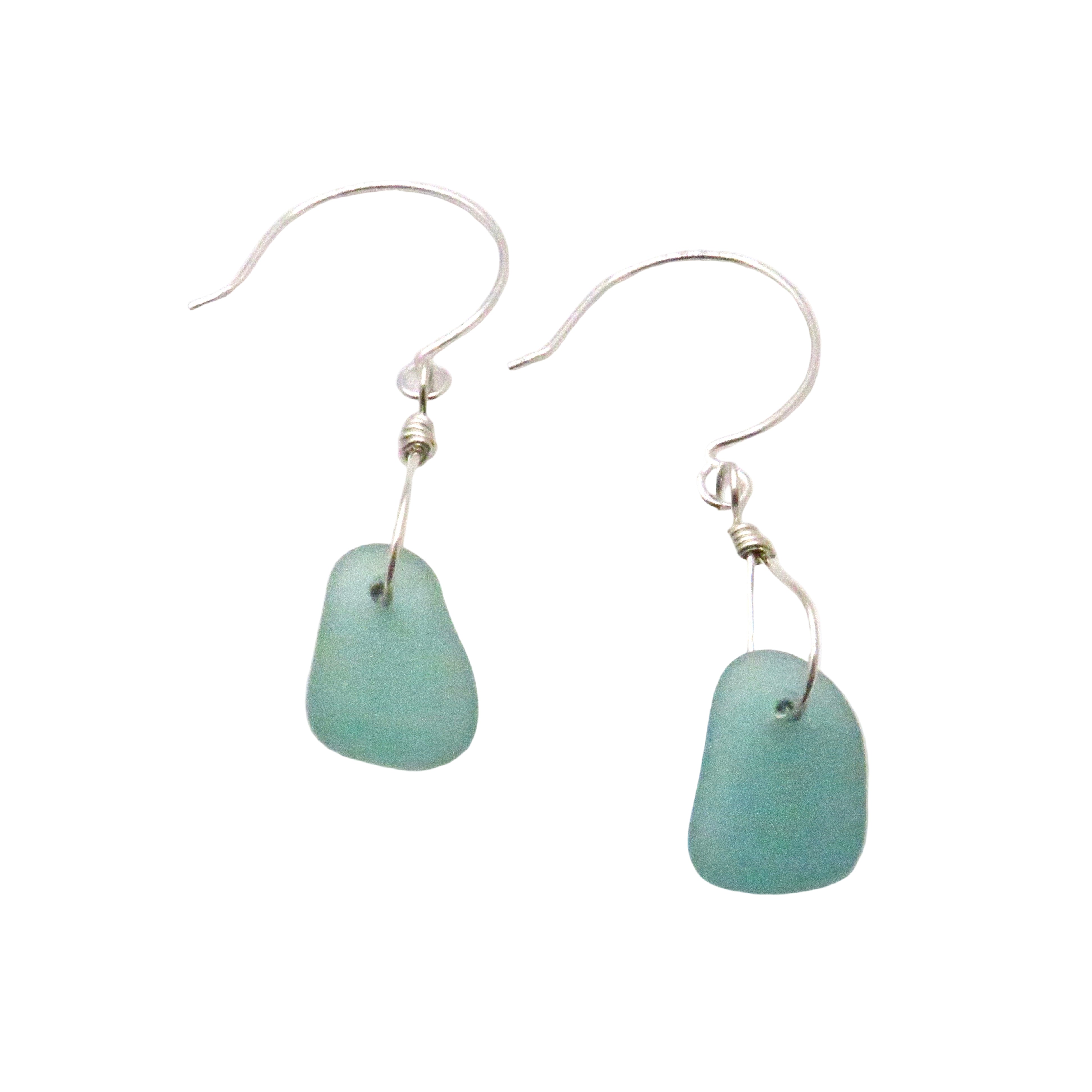 blue Sea Glass drop earrings