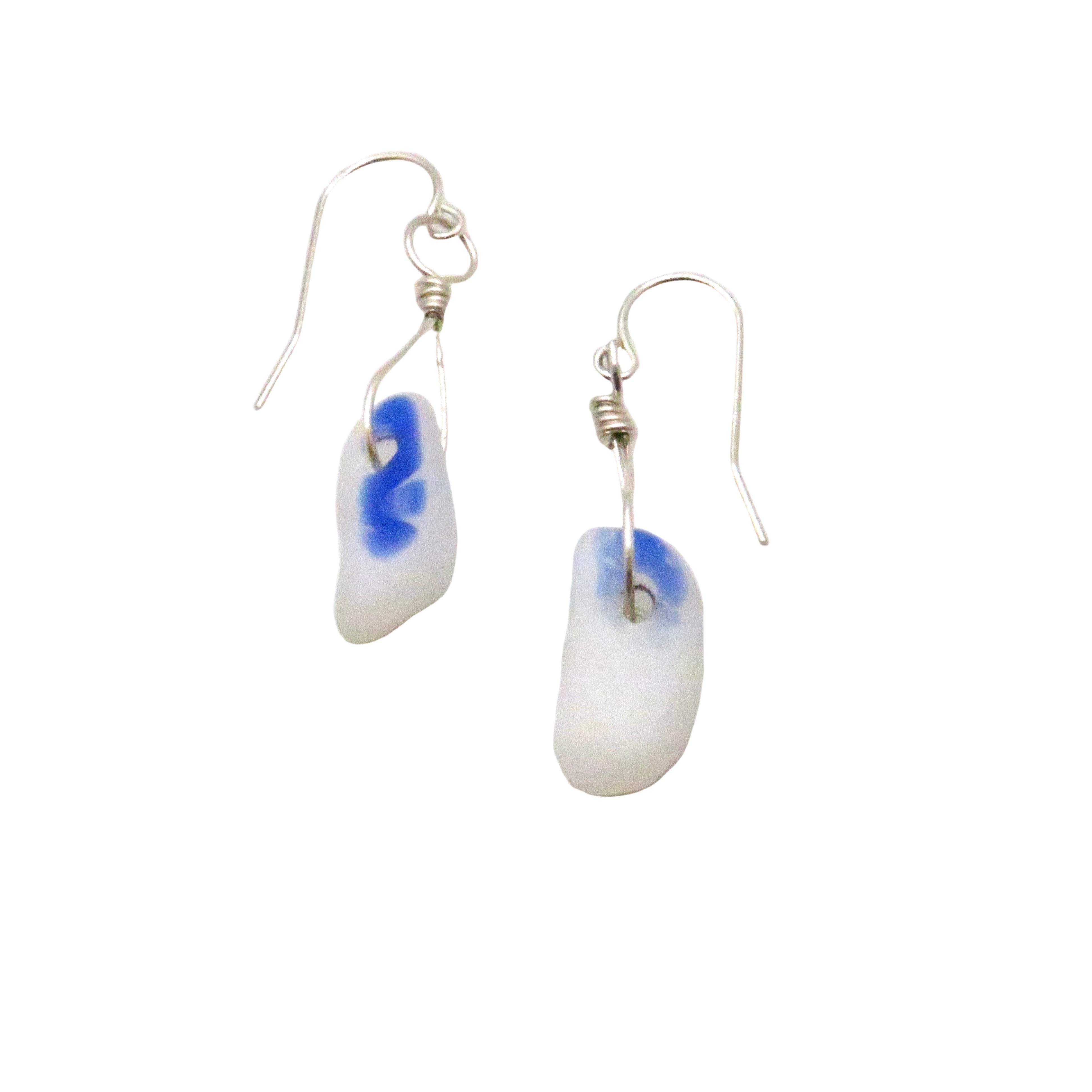 blue Sea Glass drop earrings