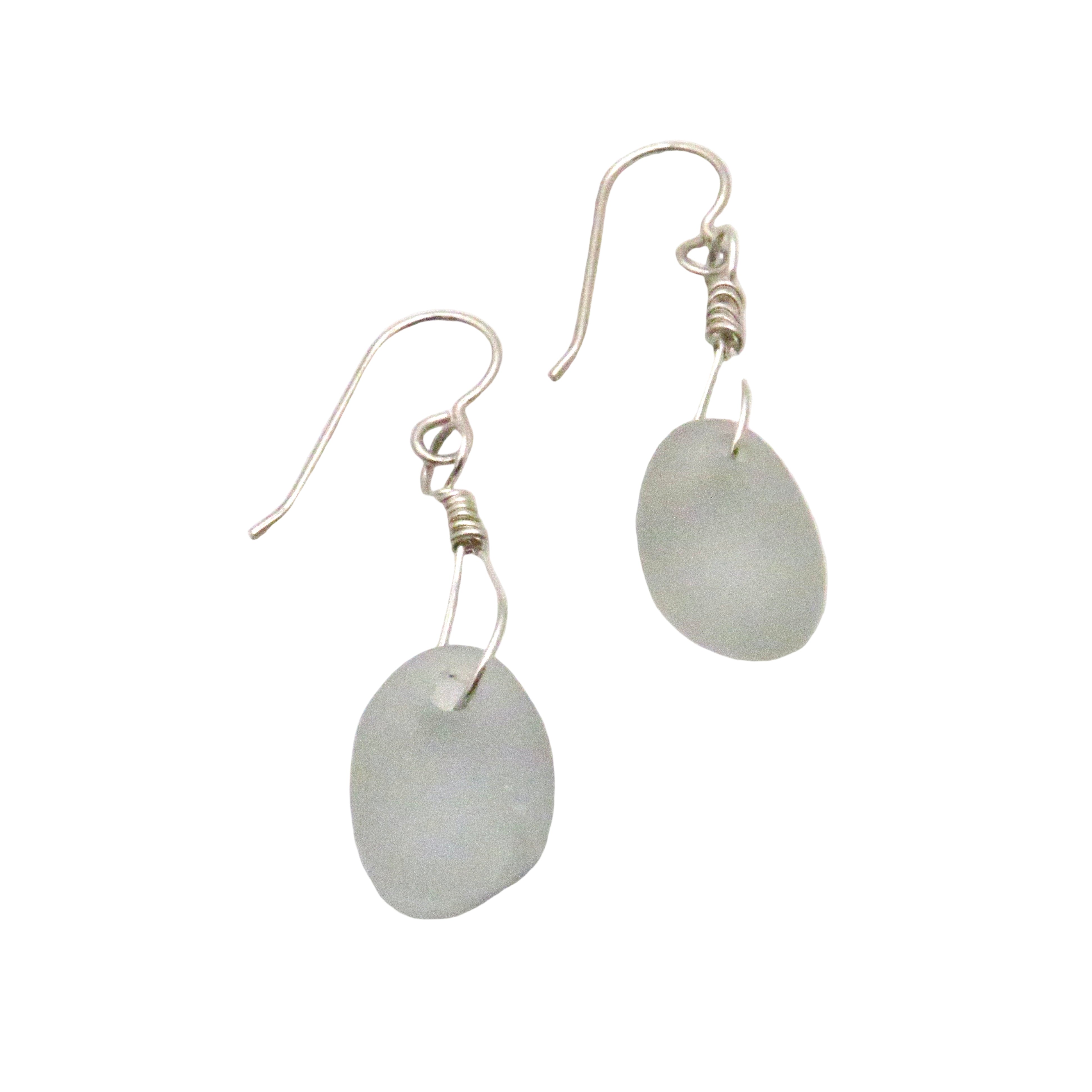 Silver Sea Glass drop earrings