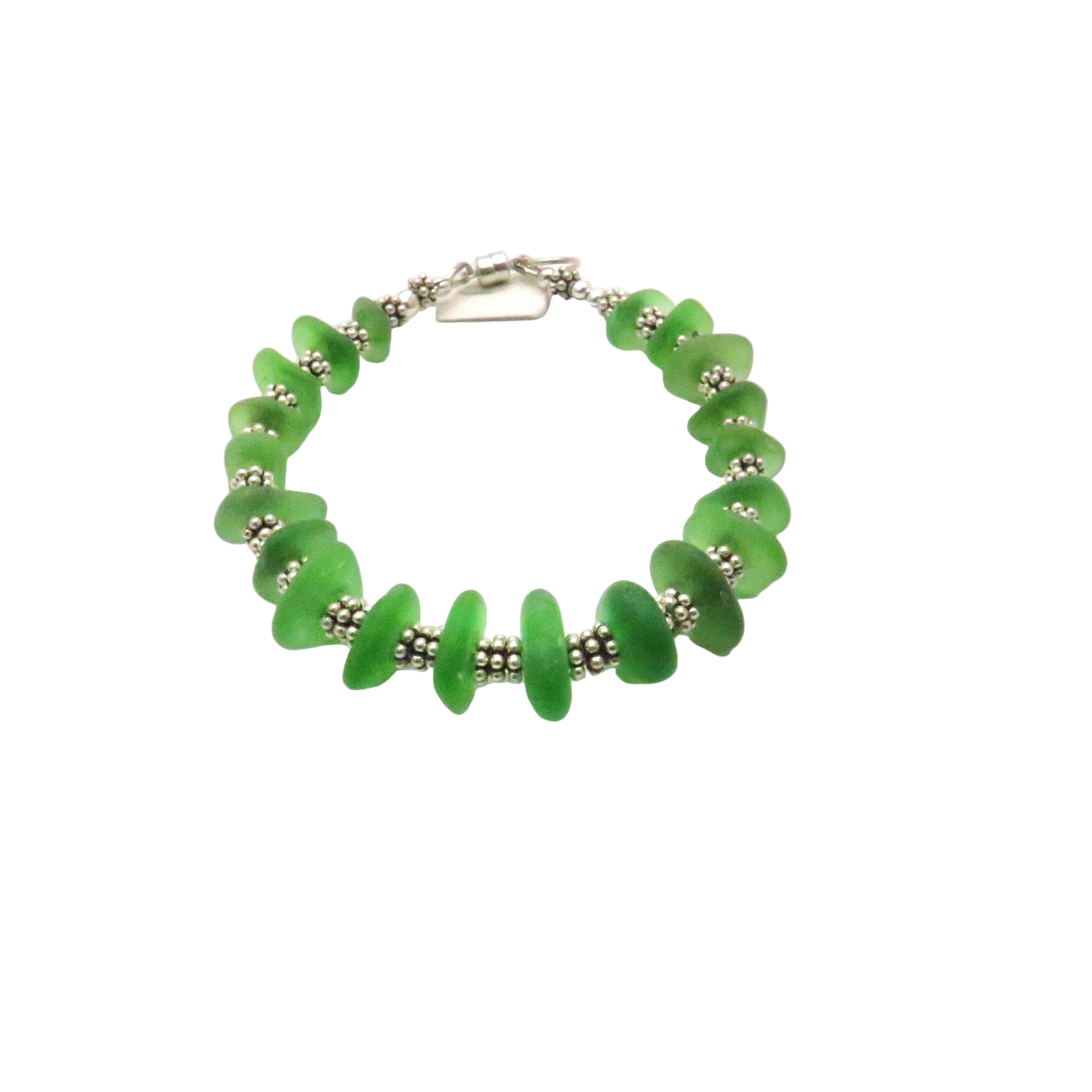Sea Glass and Sterling Silver Bracelets