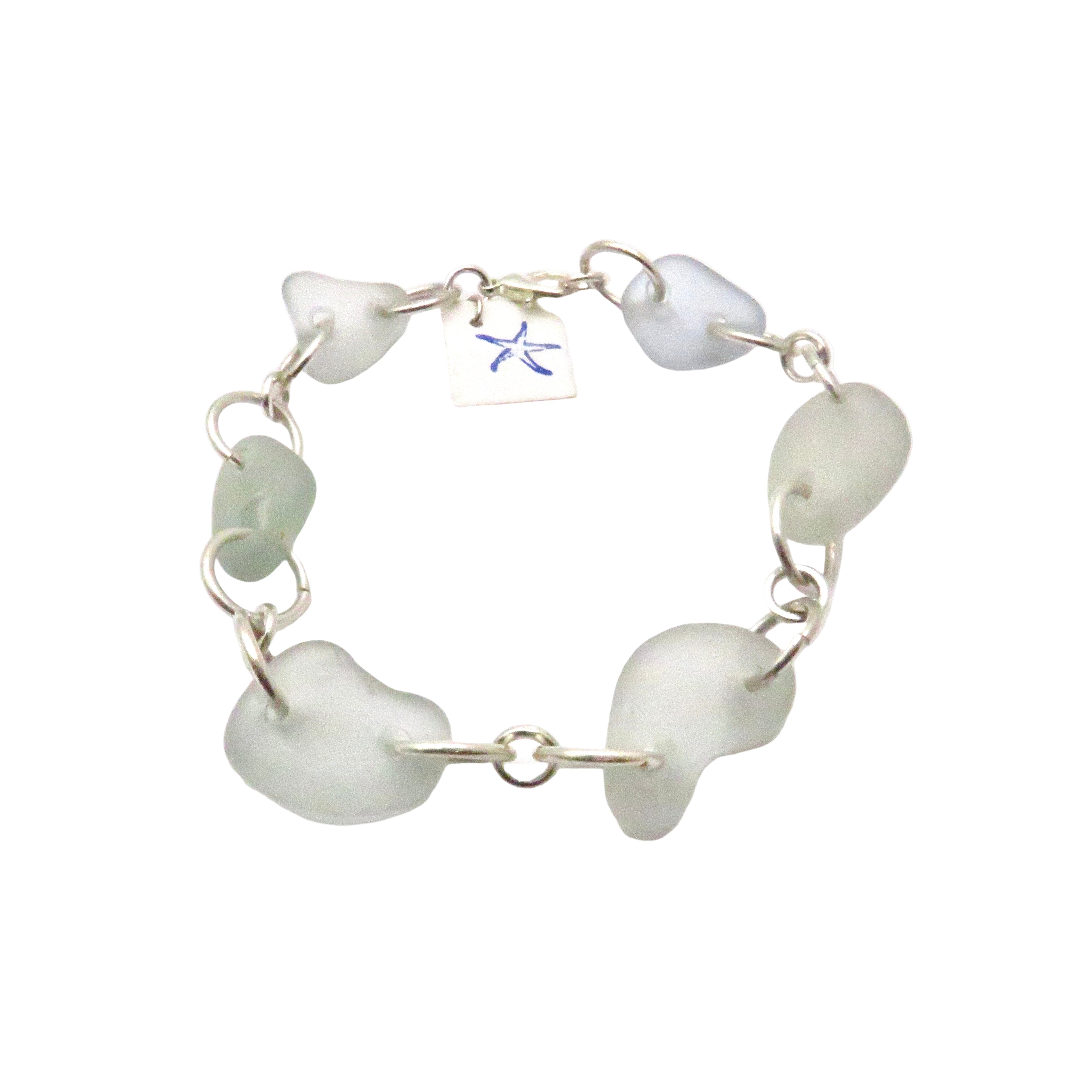 Sea Glass and Sterling Silver Bracelets
