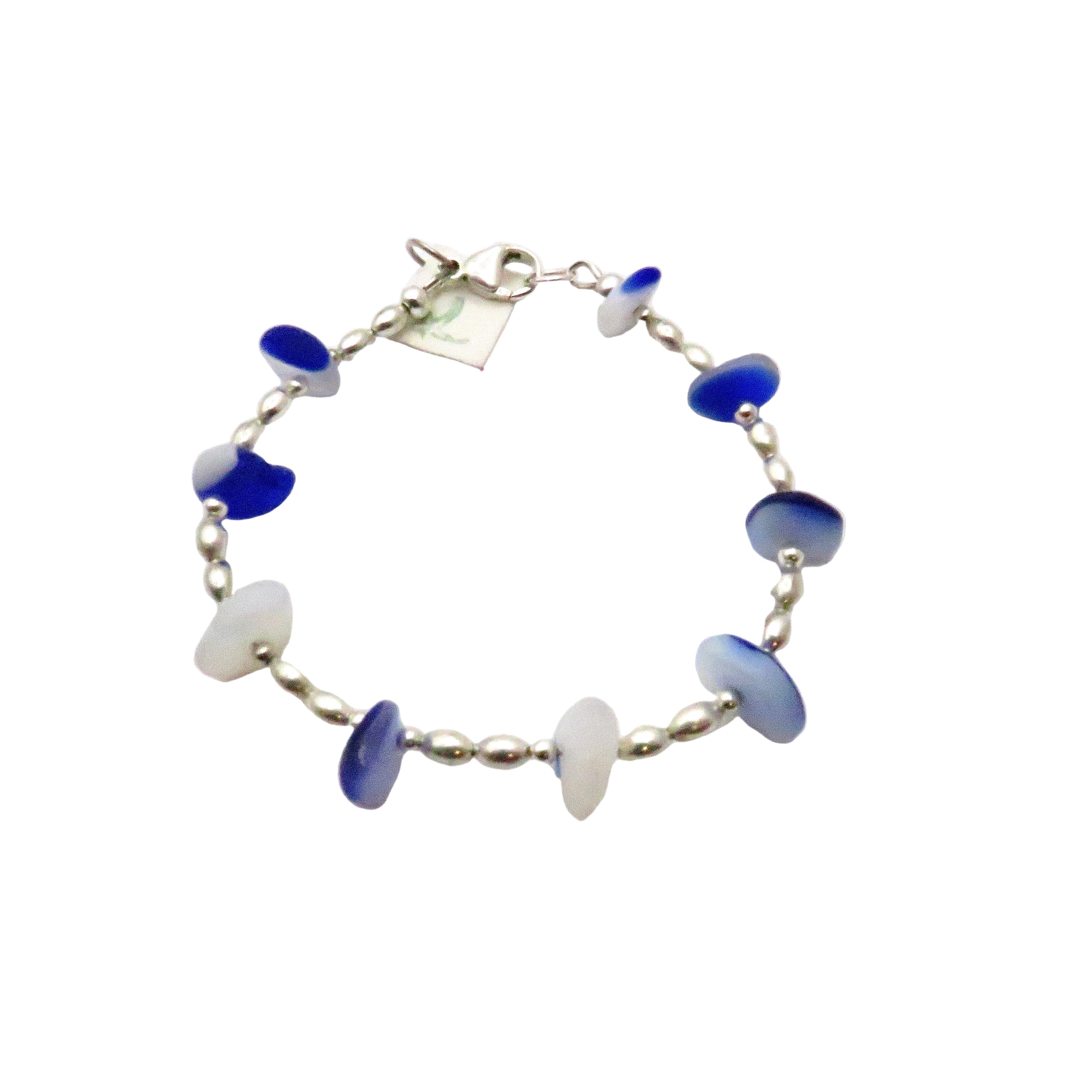 Sea Glass and Sterling Silver Bracelets