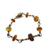Yellow Sea Glass brass link bracelet