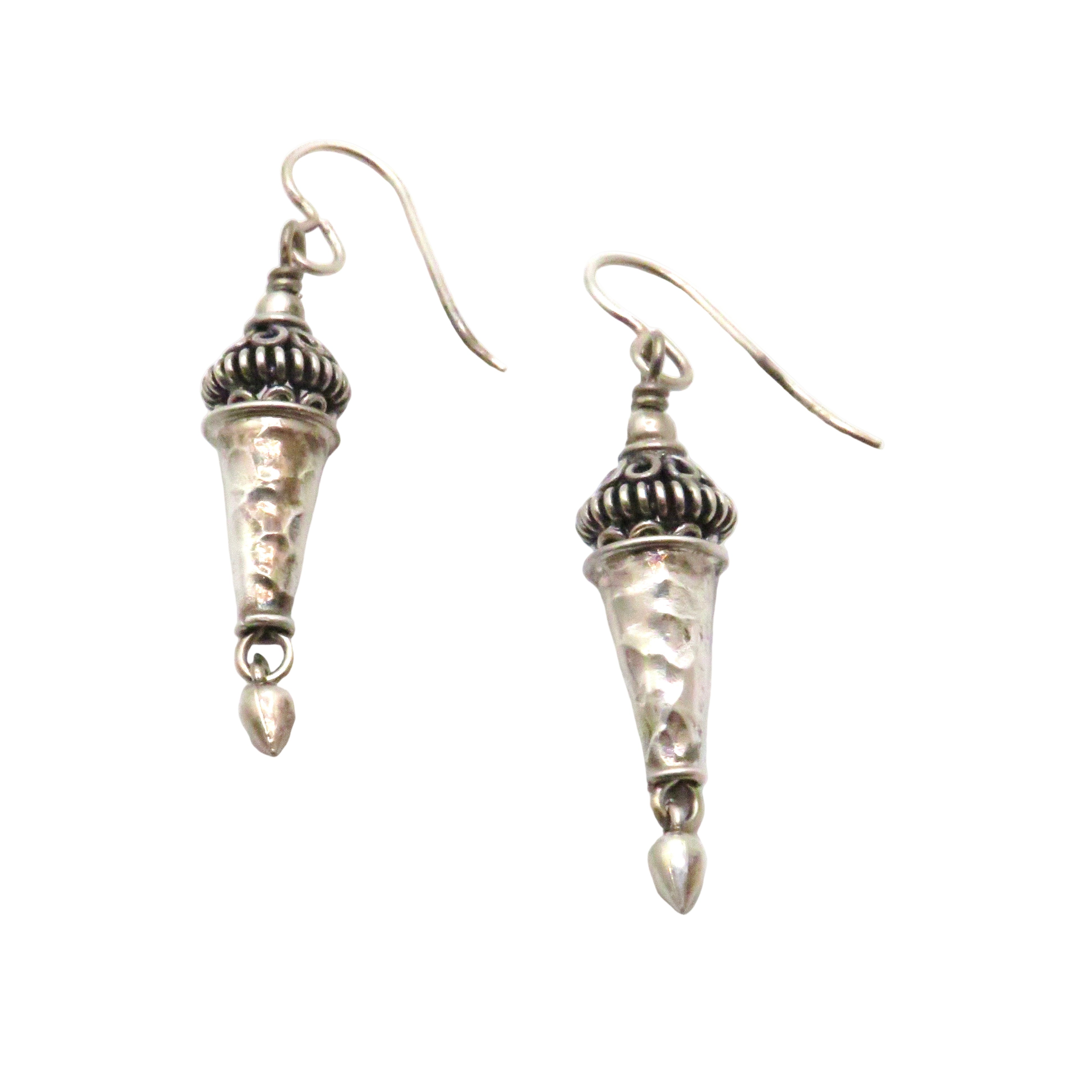 Sterling Silver "Ice Cream Cone" Dangle Earrings