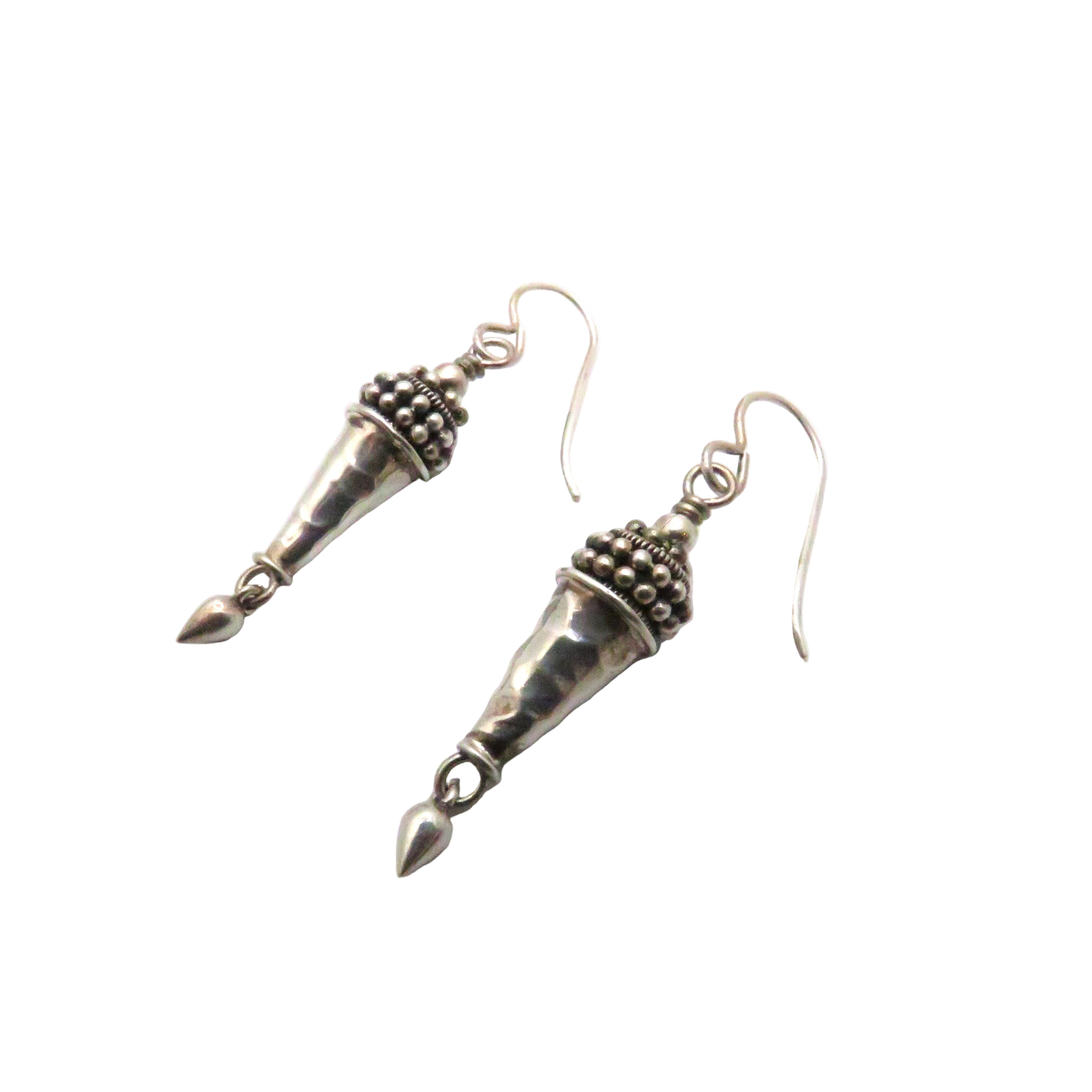 Sterling Silver "Ice Cream Cone" Dangle Earrings