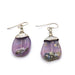 Purple Chalcedony with Silver Cap Earrings