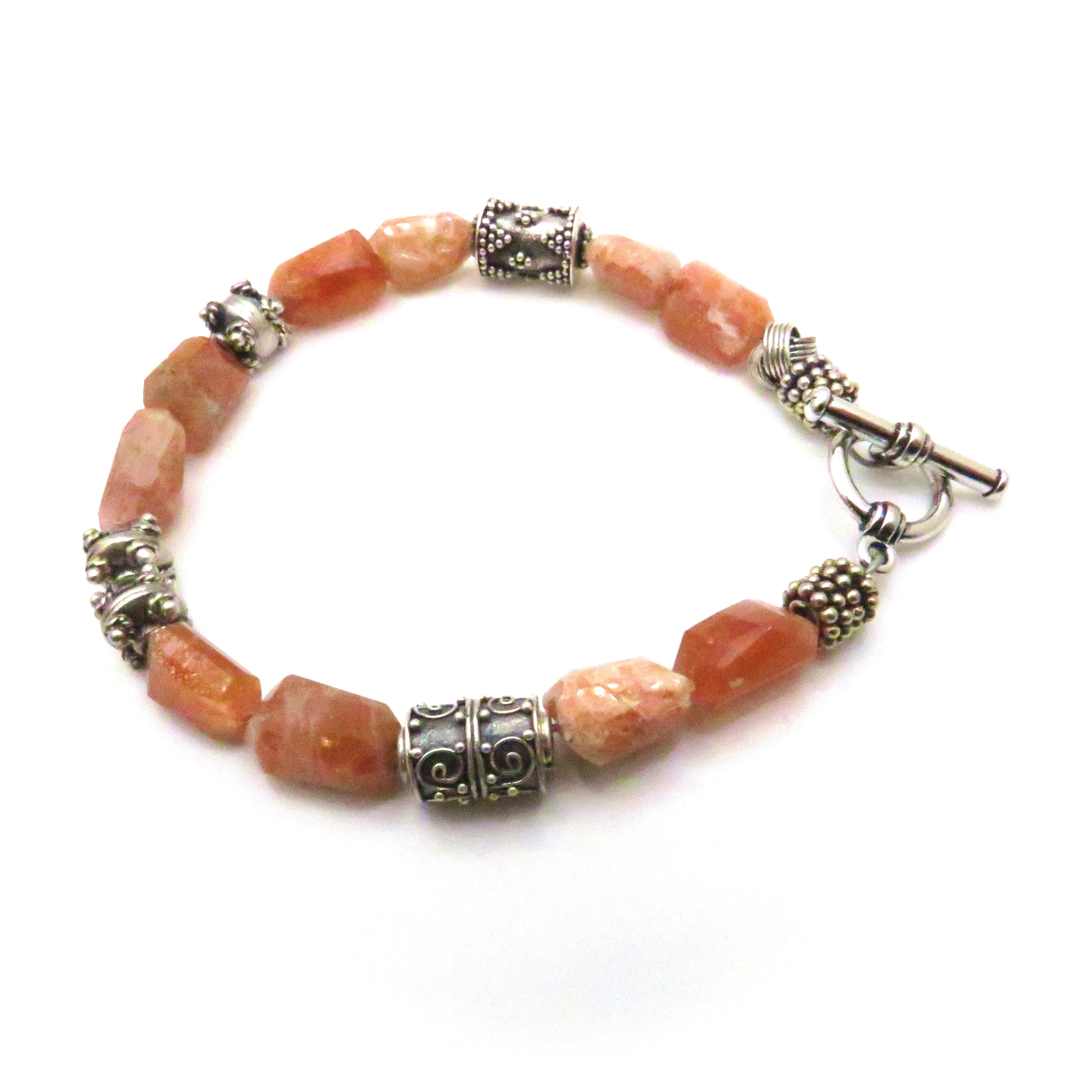 Sunstone and Sterling Silver Bracelet