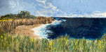 Artwork by Nicole Woodling titled 'Davenport', a 12x24 encaustic painting on wood panel, reflecting the fusion of ecology and art, inspired by nature.