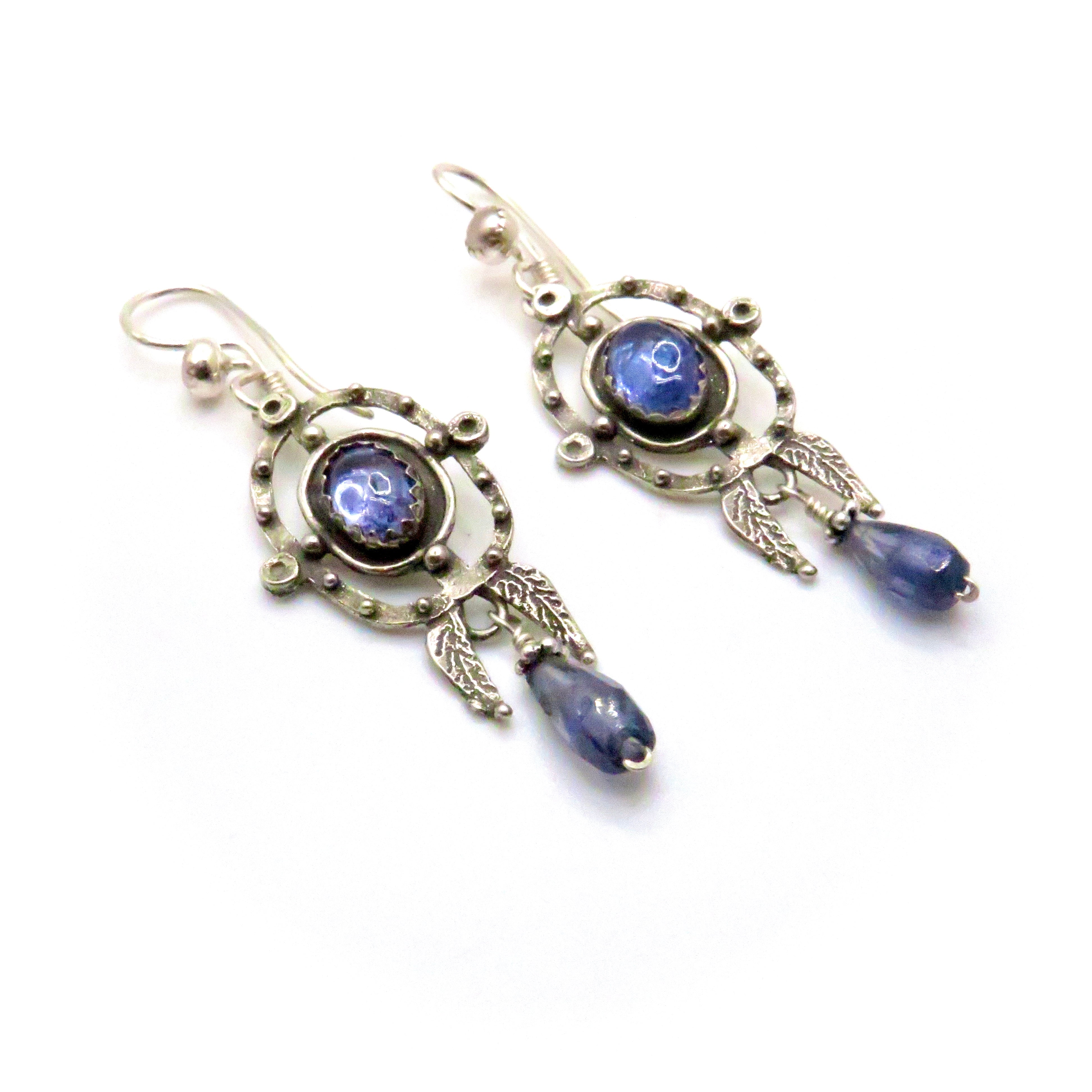 Tanzanite and Iolite Sterling Silver Earrings