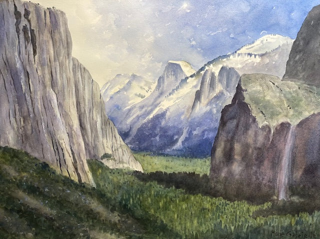 Yosemite Tunnel View | Original Framed Watercolor |33.5 X 27.5