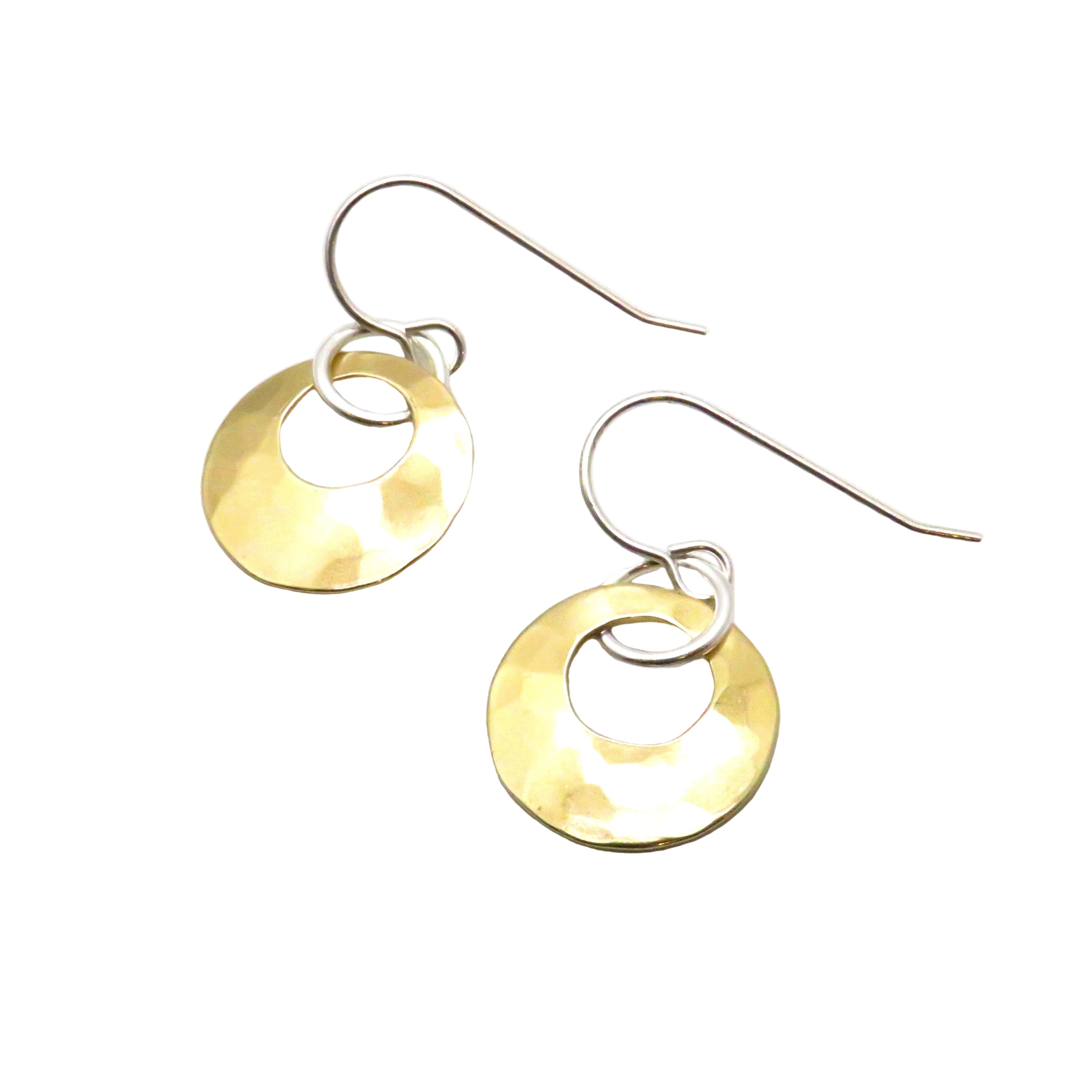 Small Hammered Open Circle Earrings