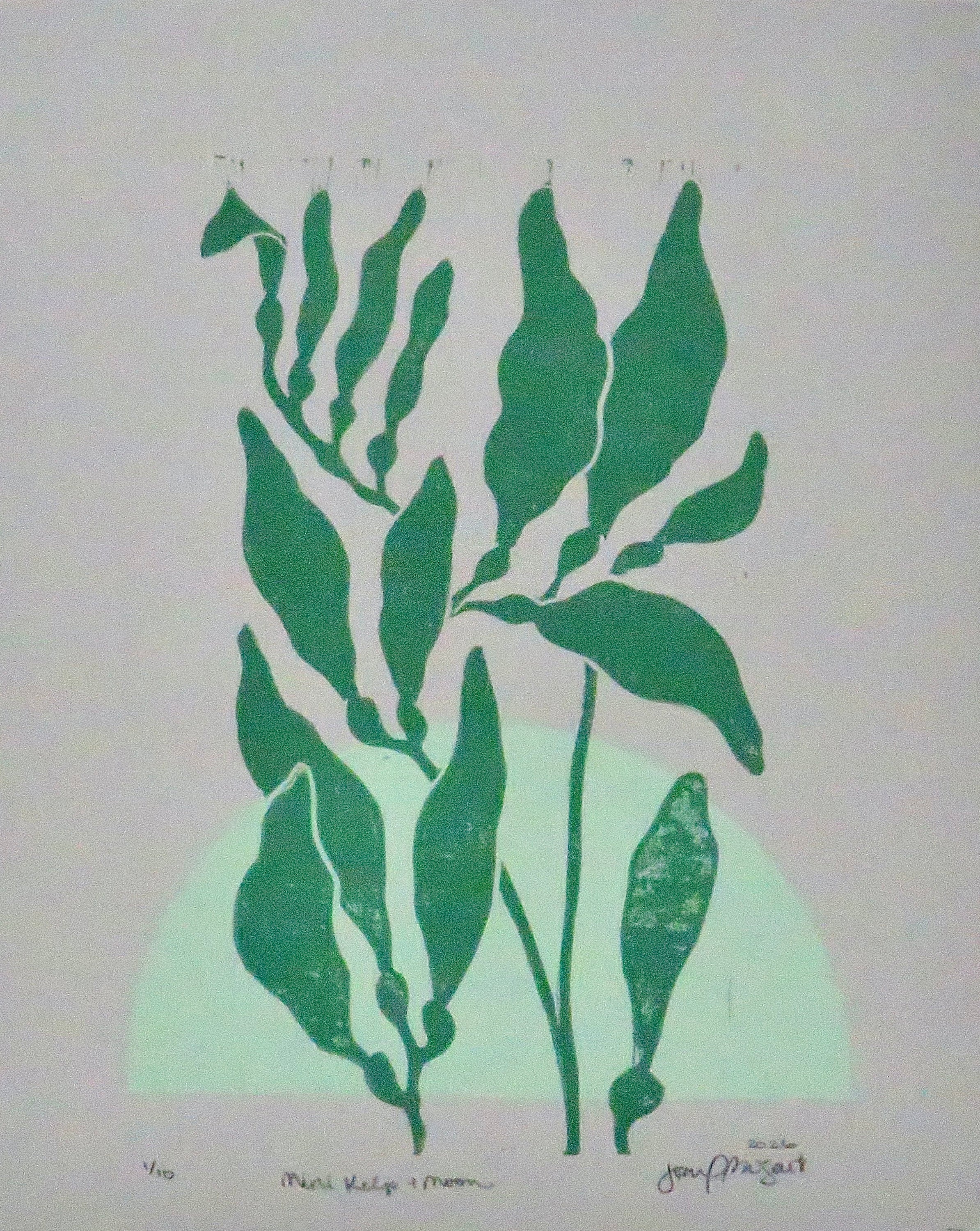 Mini Kelp + Moon | Linoprint