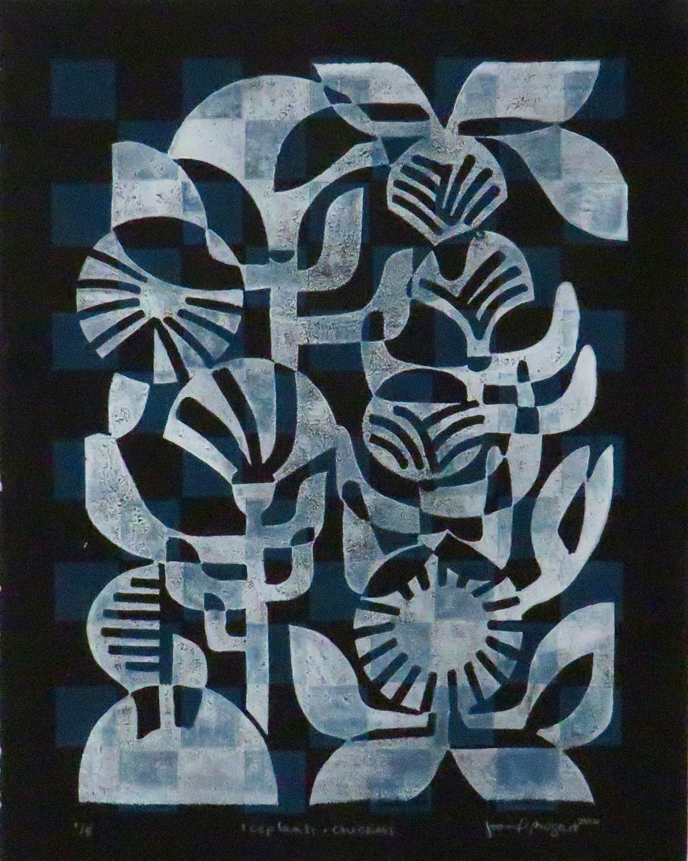 Iceplants + Checkers | Linoprint
