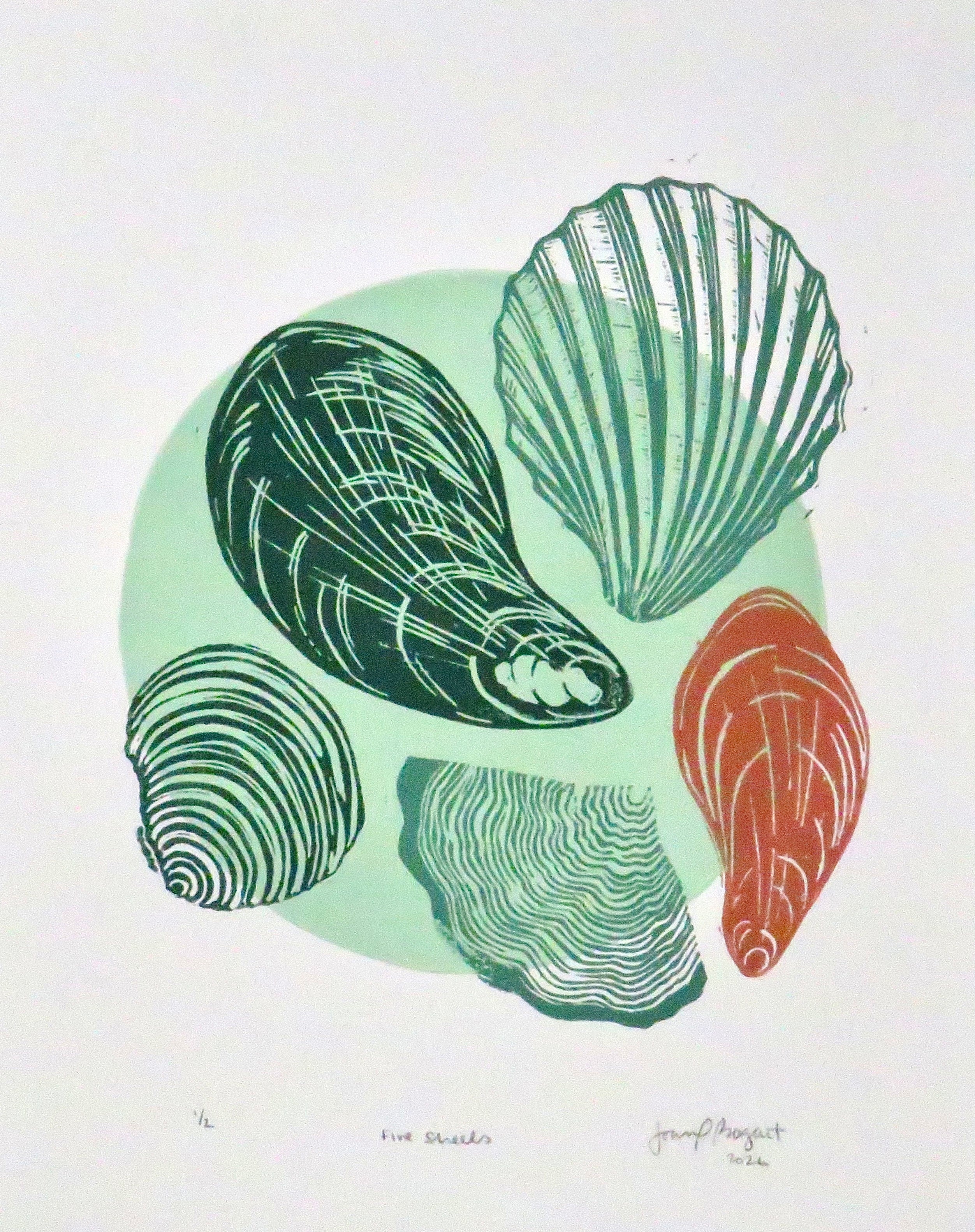 Five Shells | Linoprint