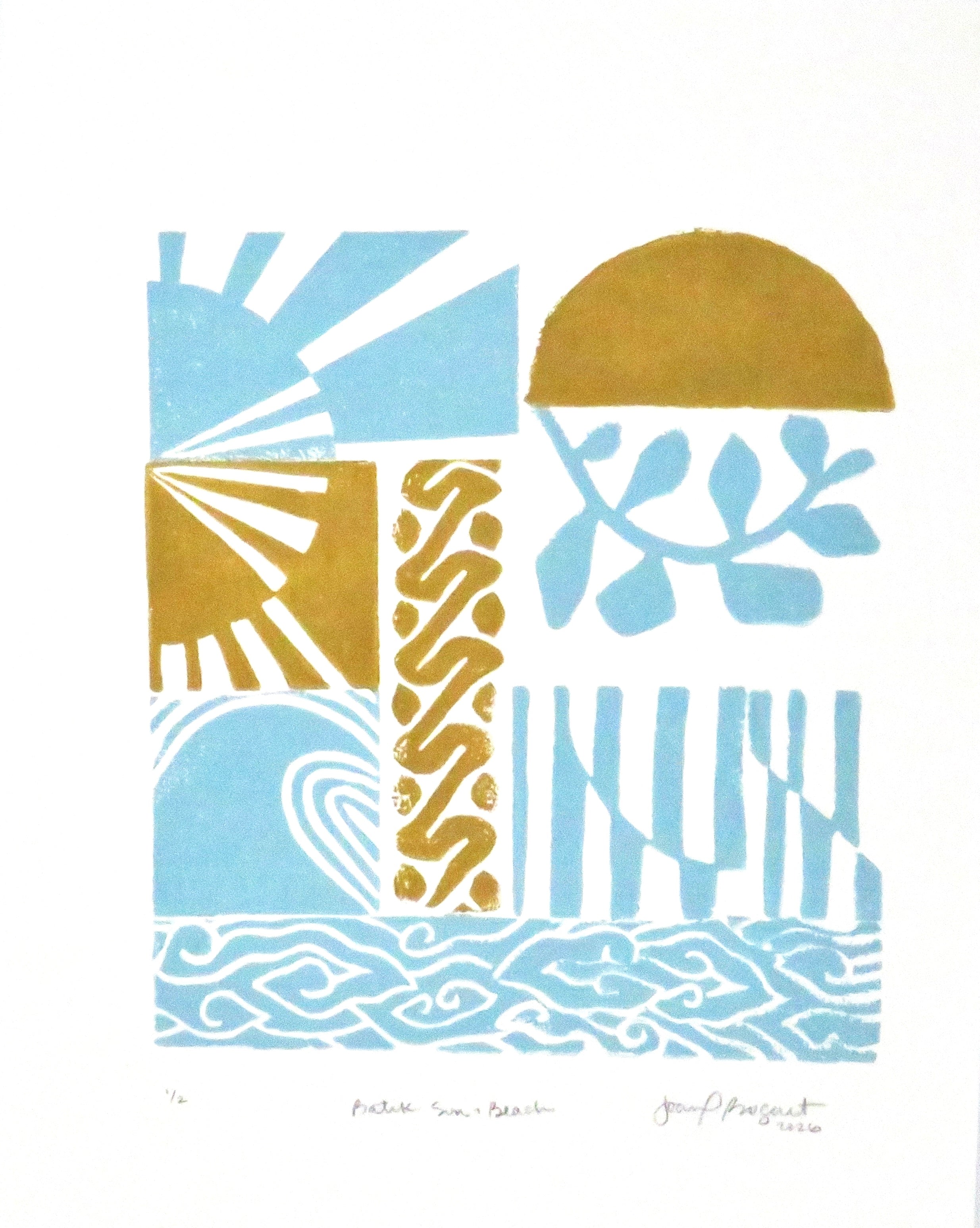 Batik Sun + Beach | Linoprint