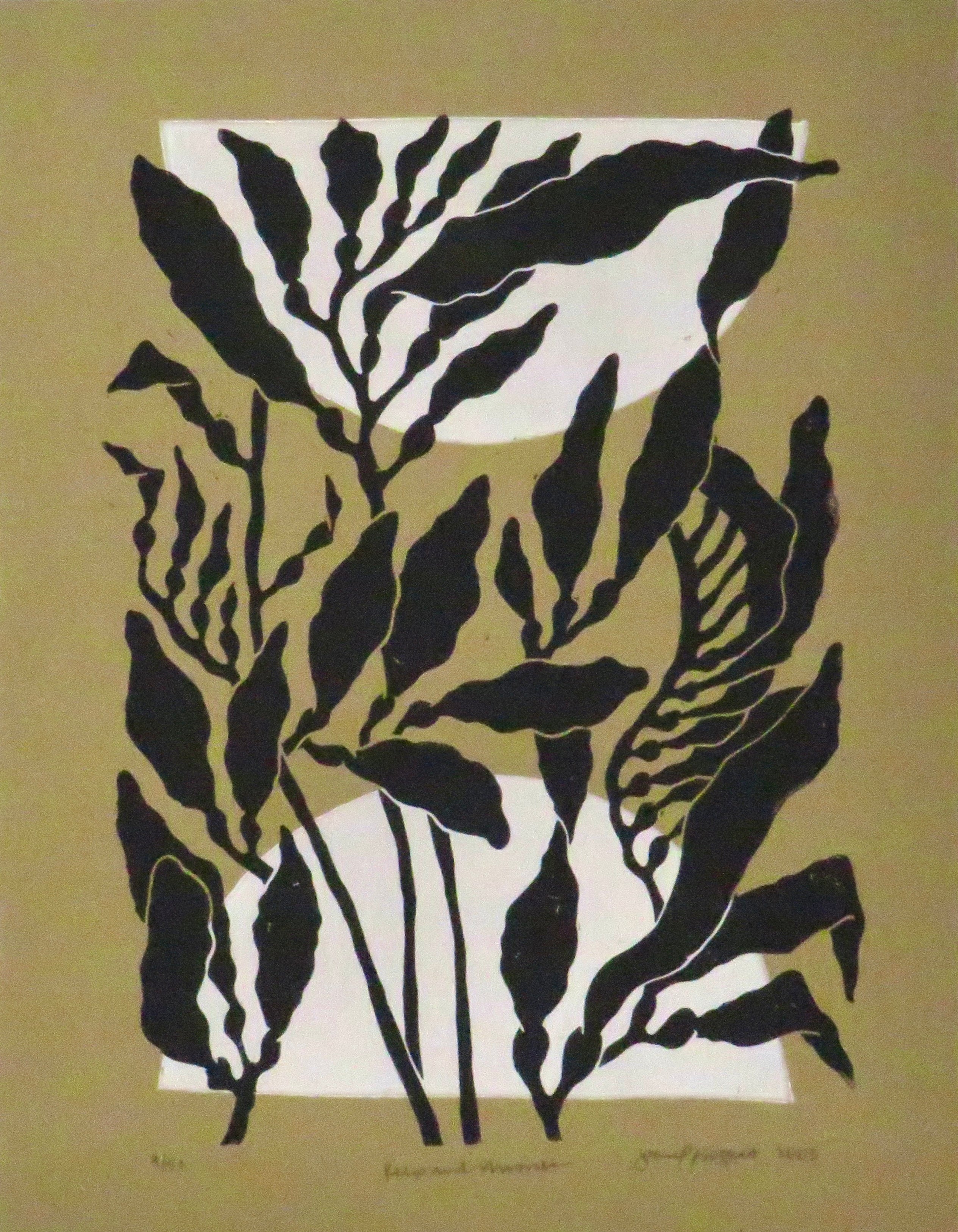 Kelp and Moons | Linoprint