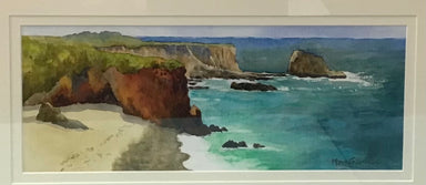 Beach with cliffs painting