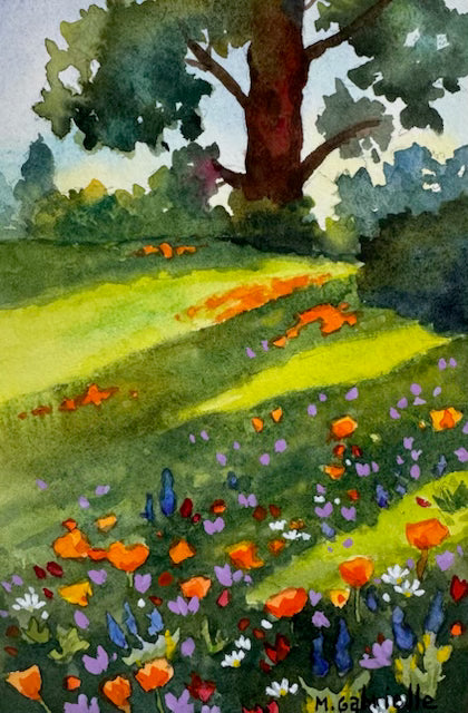 Afternoon Shadows | Original Framed Watercolor | 12x16