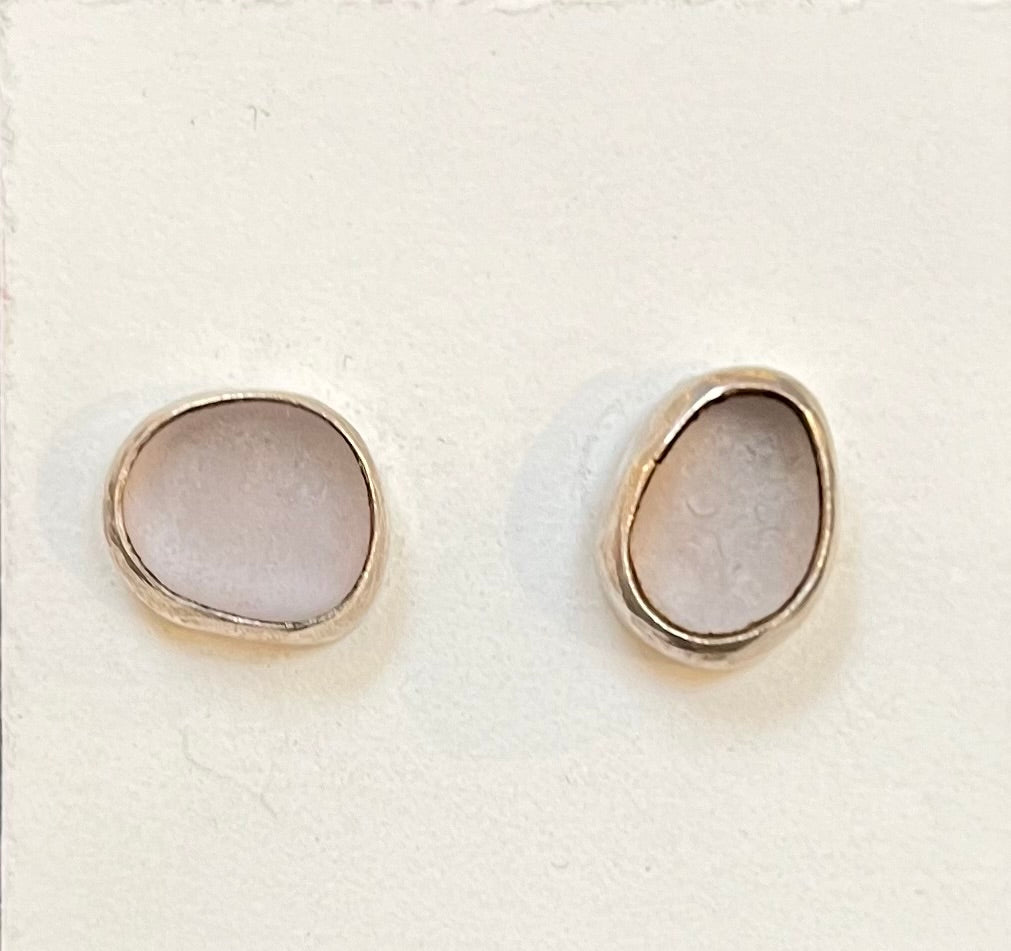 Sea Glass Stud Earrings