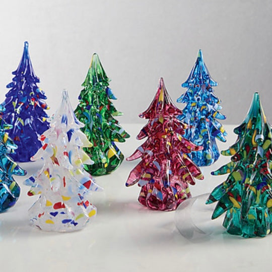 Small Trees with Color on Outside with Ornaments