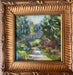 Pleinair pastel landscape painting titled 'Afternoon Trail' by Hearts for the Arts. The artwork features a vibrant natural scene with colorful foliage and a serene path, framed elegantly.
